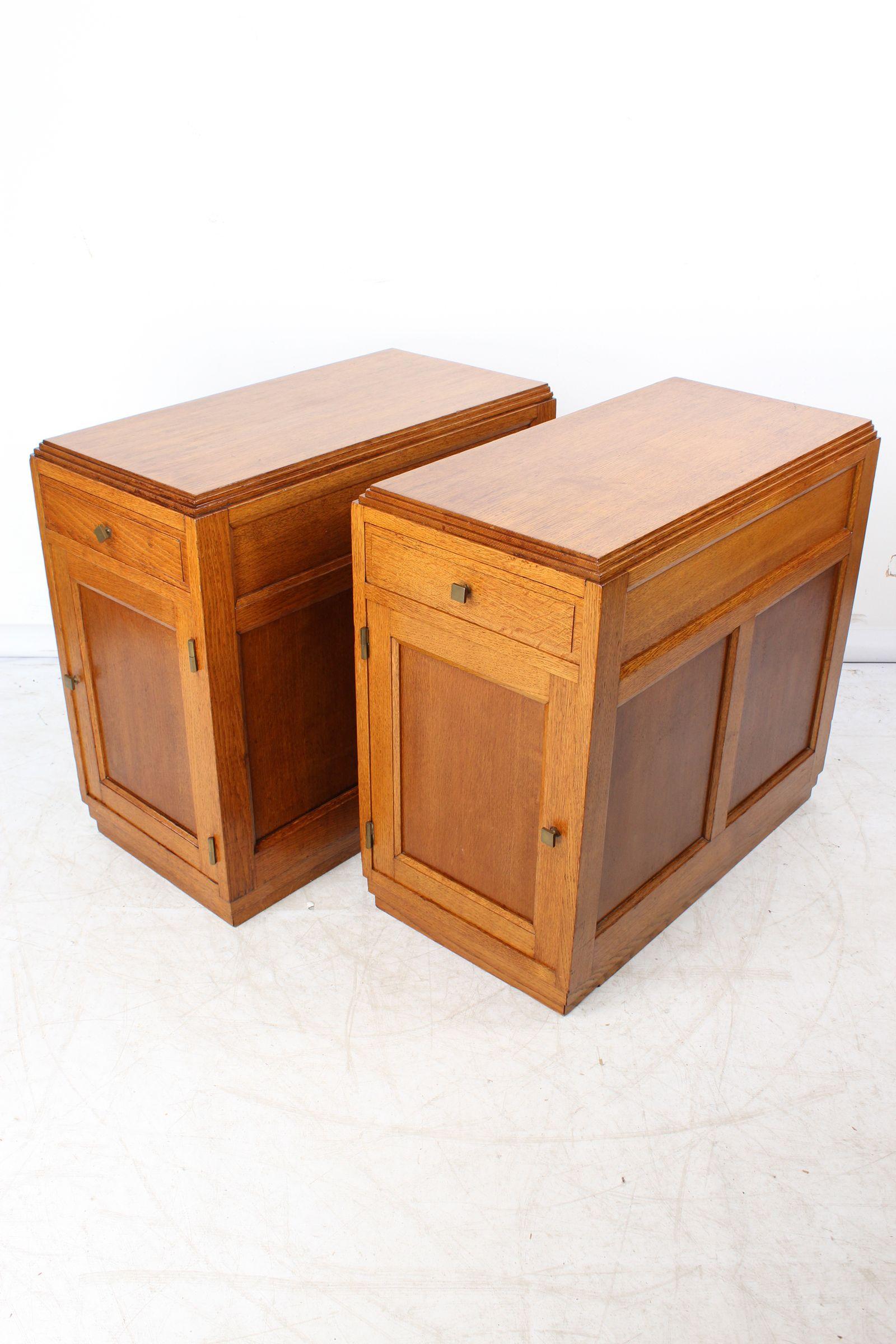 Pair Art Deco Oak Cabinets (1 of 13) Pair Art Deco Oak Cabinets (1 of 13)