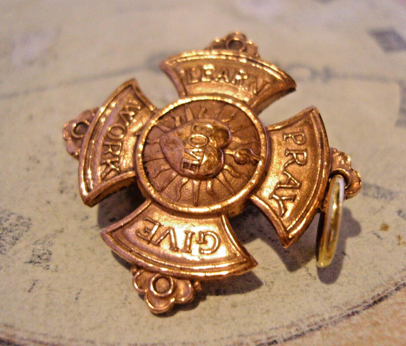 Religious Fob 1890s St Simon Victorian Rose Gilt Pocket Watch Chain Large Fob (1 of 8)