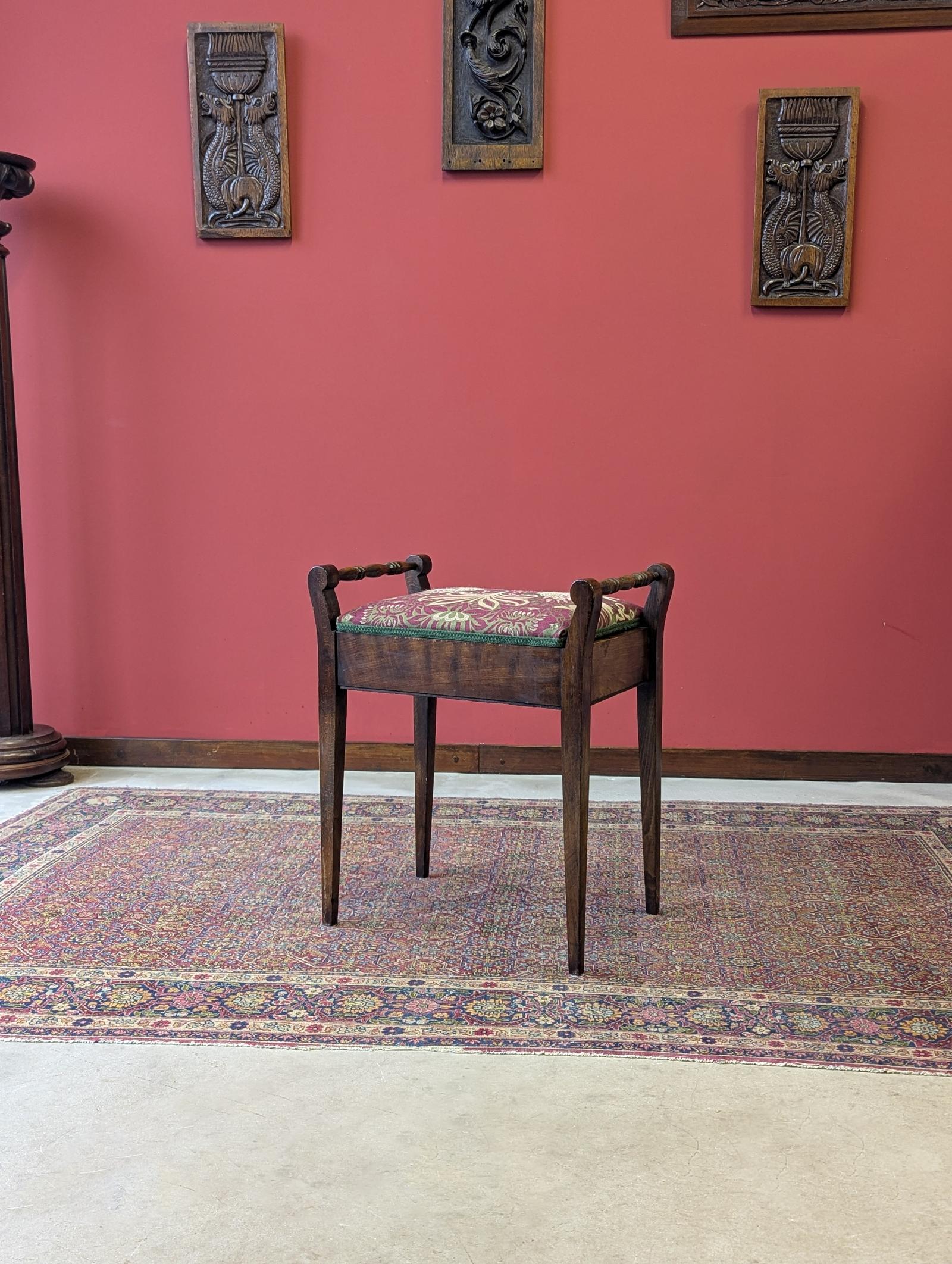 Antique Edwardian Mahogany Piano Stool with Storage c.1910 (1 of 10)