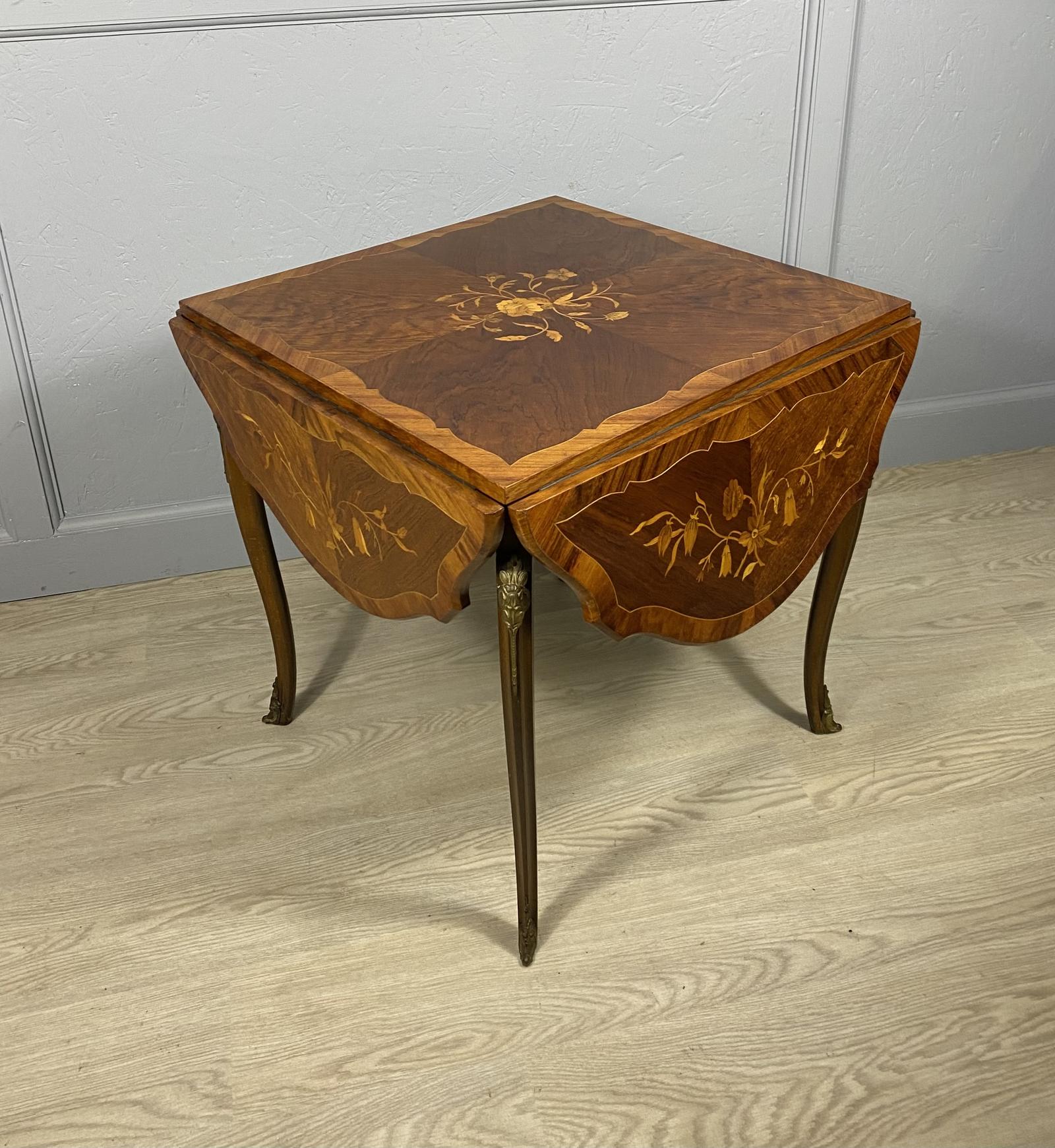 Drop-leaf Inlay Occasional Table (1 of 8)