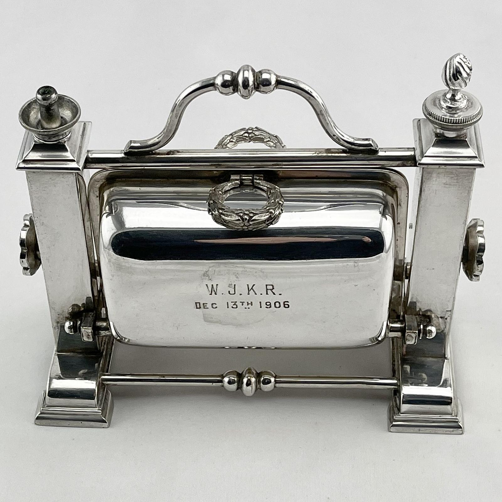 Edwardian Fenton Brothers Silver Plated Folding Box Style Table Lighter (1 of 10)