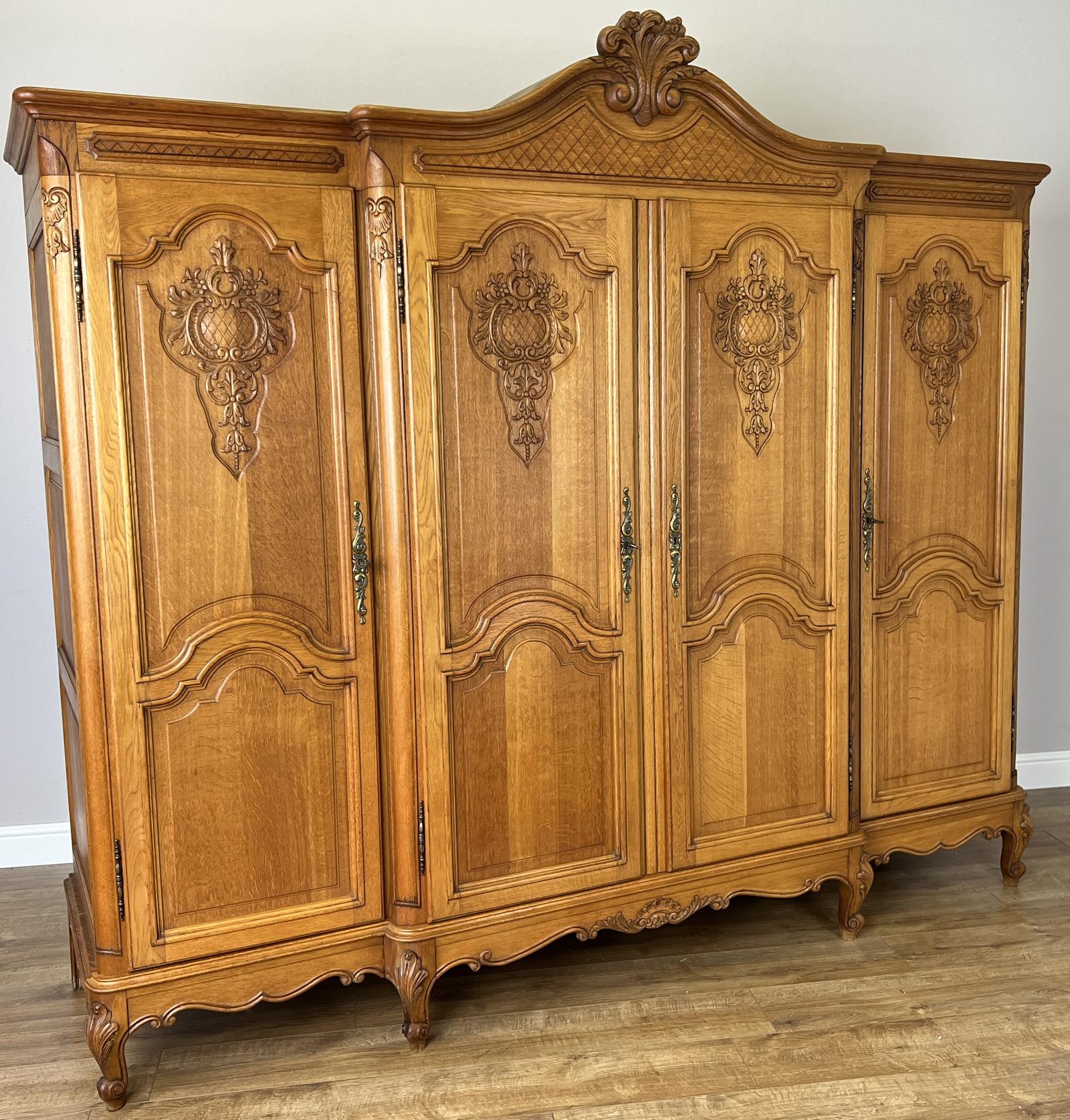 Wardrobe Vintage French Style Four Door Oak Armoire (1 of 12) Wardrobe Vintage French Style Four Door Oak Armoire (1 of 12)