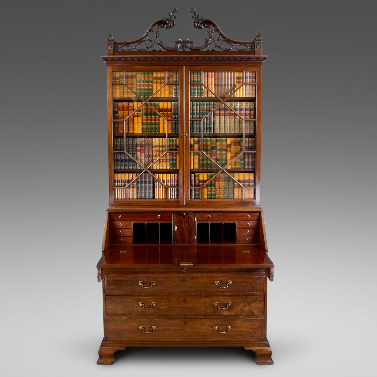 Important George III Mahogany Bureau Bookcase (1 of 3)