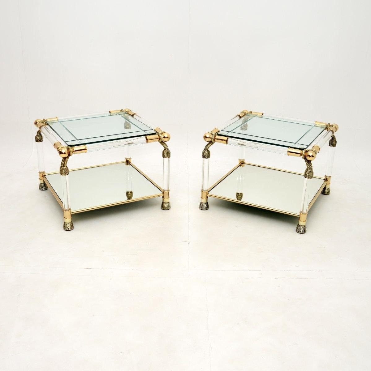 Pair of Vintage Spanish Acrylic & Glass Side Tables by Curvasa (1 of 9)