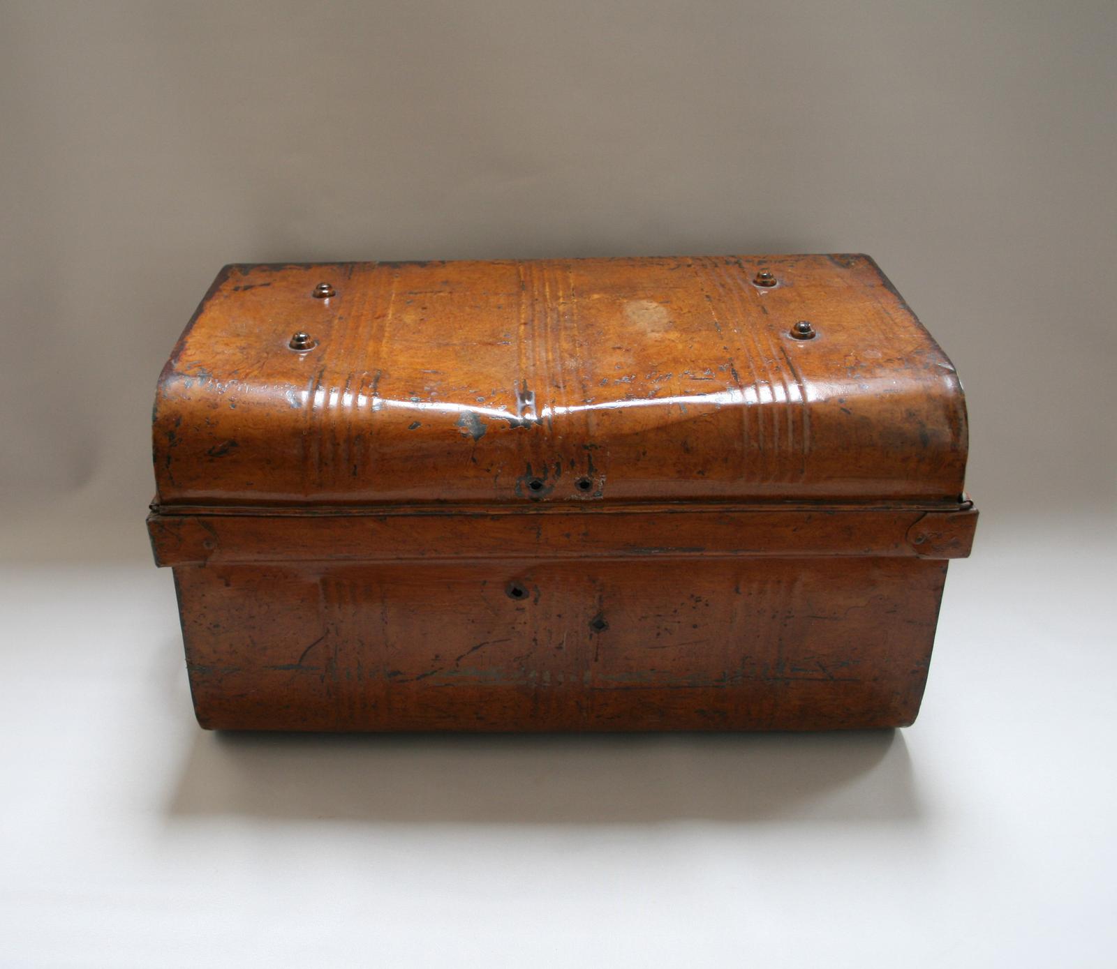 19th Century Tin Travelling Trunk (1 of 6)