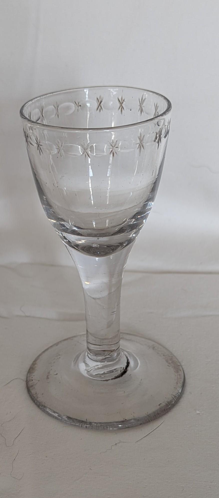 Antique Engraved Dram Glass (1 of 7) Antique Engraved Dram Glass (1 of 7)