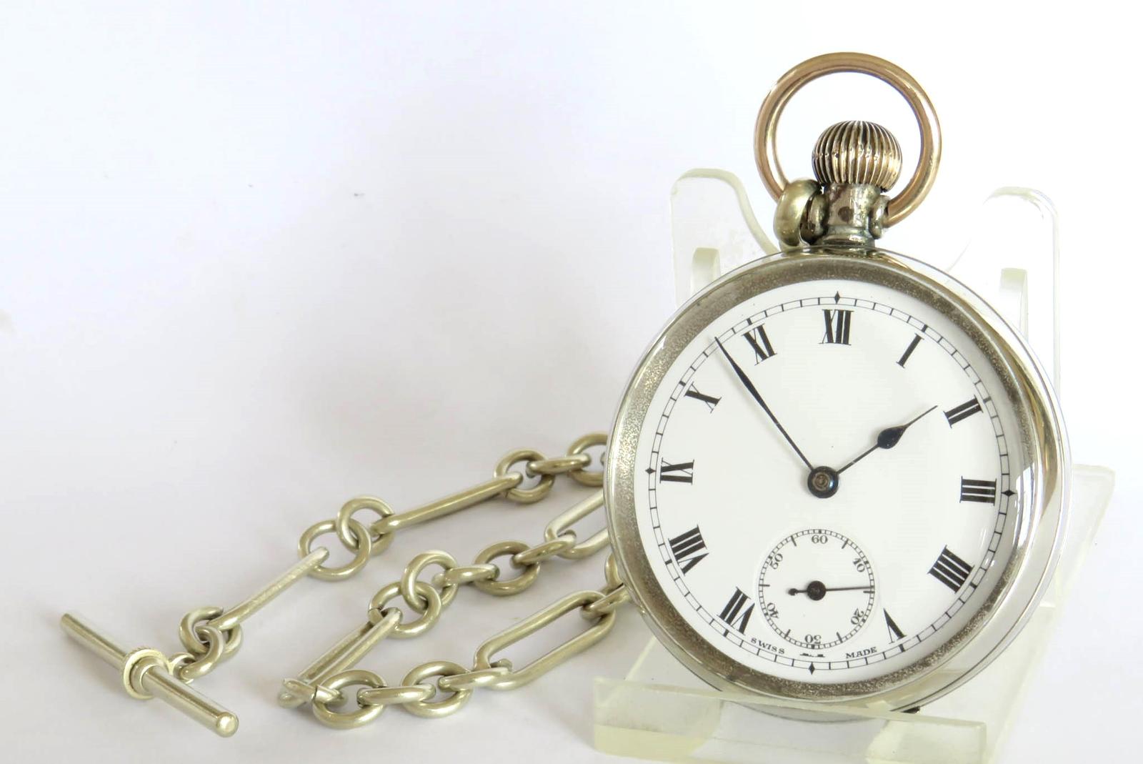 Pocket Watch: Antique Lanco Pocket Watch & Chain (1 of 5)