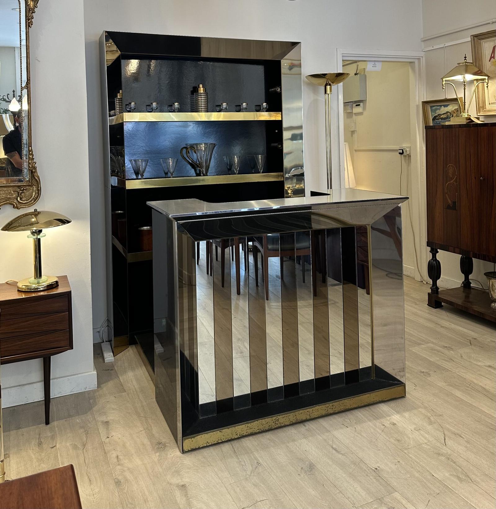Vintage Italian Chrome & Brass Bar Cabinet (1 of 7)