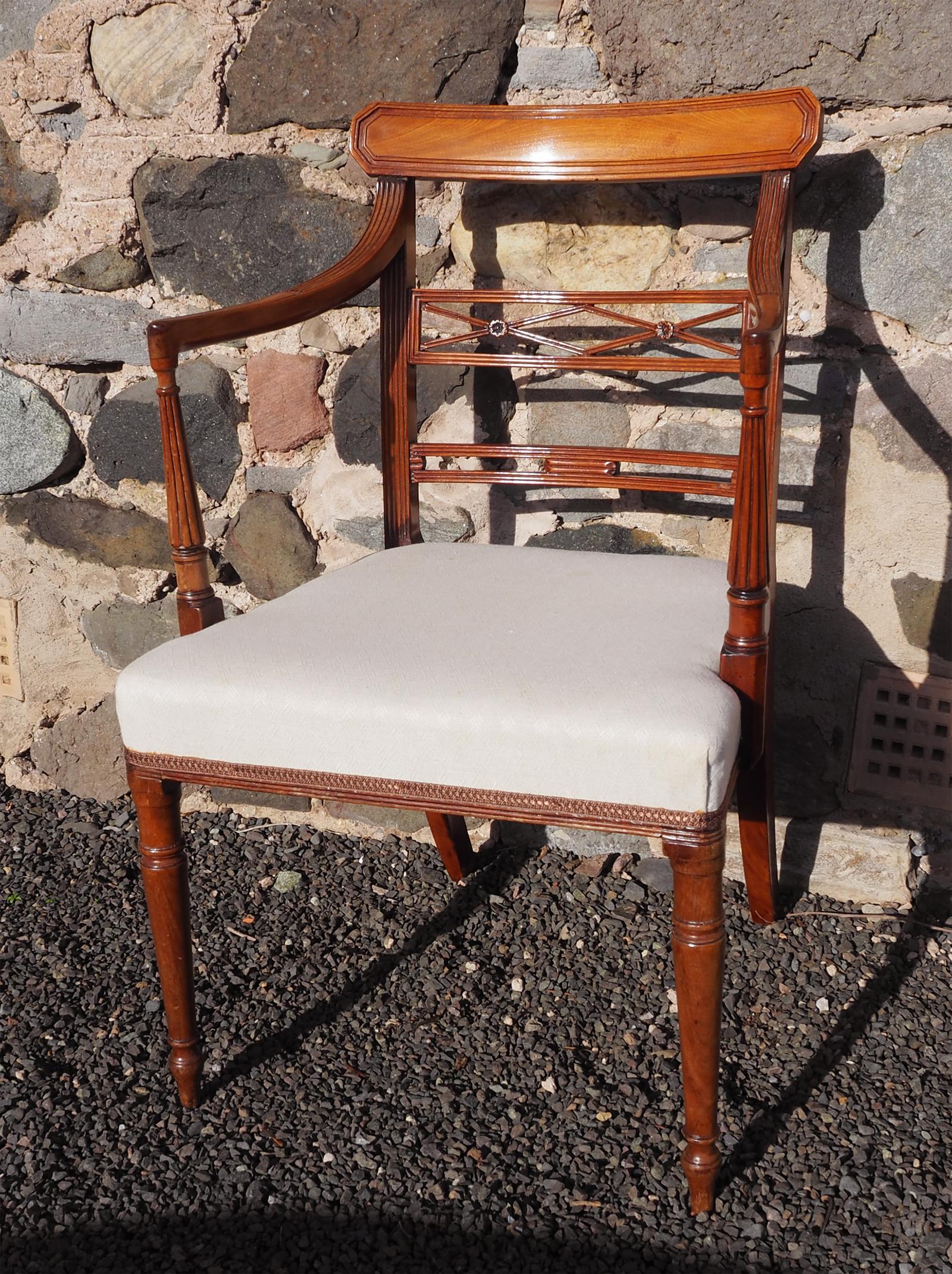 Georgian Mahogany Sheraton Armchair (1 of 6) Georgian Mahogany Sheraton Armchair (1 of 6)