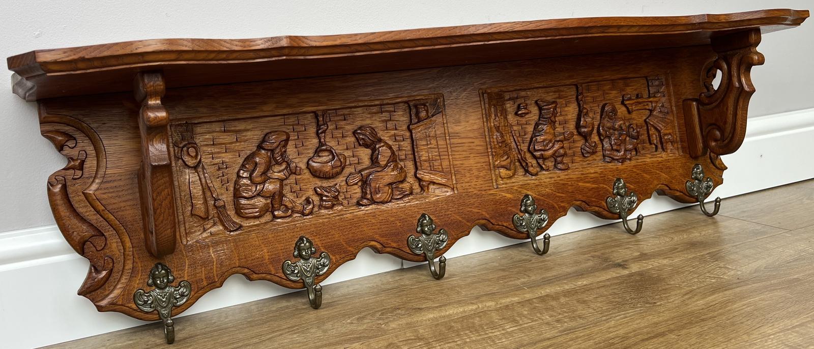 Coat Rack Vintage French Carved Oak Wall Mounted 6 Hooks Rack Hanger (1 of 12) Coat Rack Vintage French Carved Oak Wall Mounted 6 Hooks Rack Hanger (1 of 12)