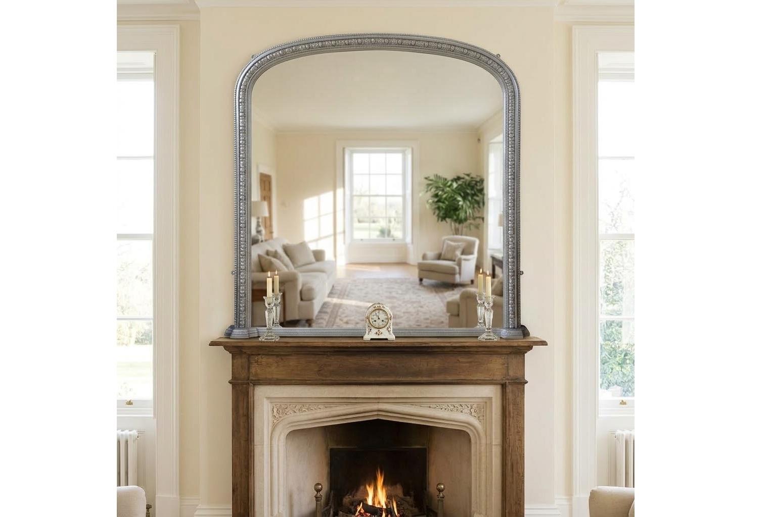 Arched Silver Wall Mirror Antique Overmantel (1 of 15) Arched Silver Wall Mirror Antique Overmantel (1 of 15)