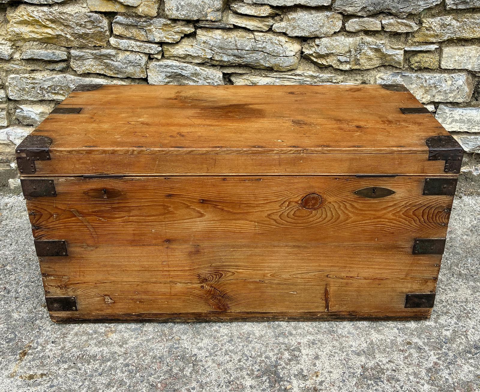 Antique Pine Zinc Lined Campaign Trunk (1 of 15) Antique Pine Zinc Lined Campaign Trunk (1 of 15)