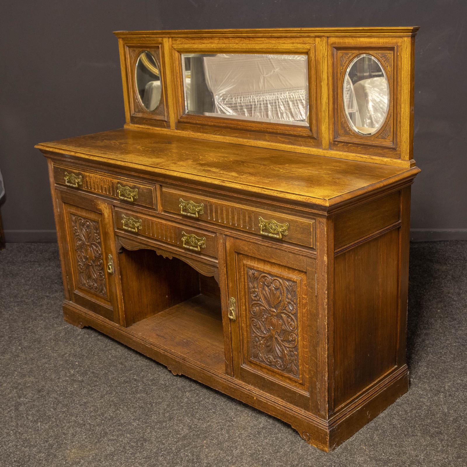 T Simpson and Son Oak Mirrorback Sideboard (1 of 12)