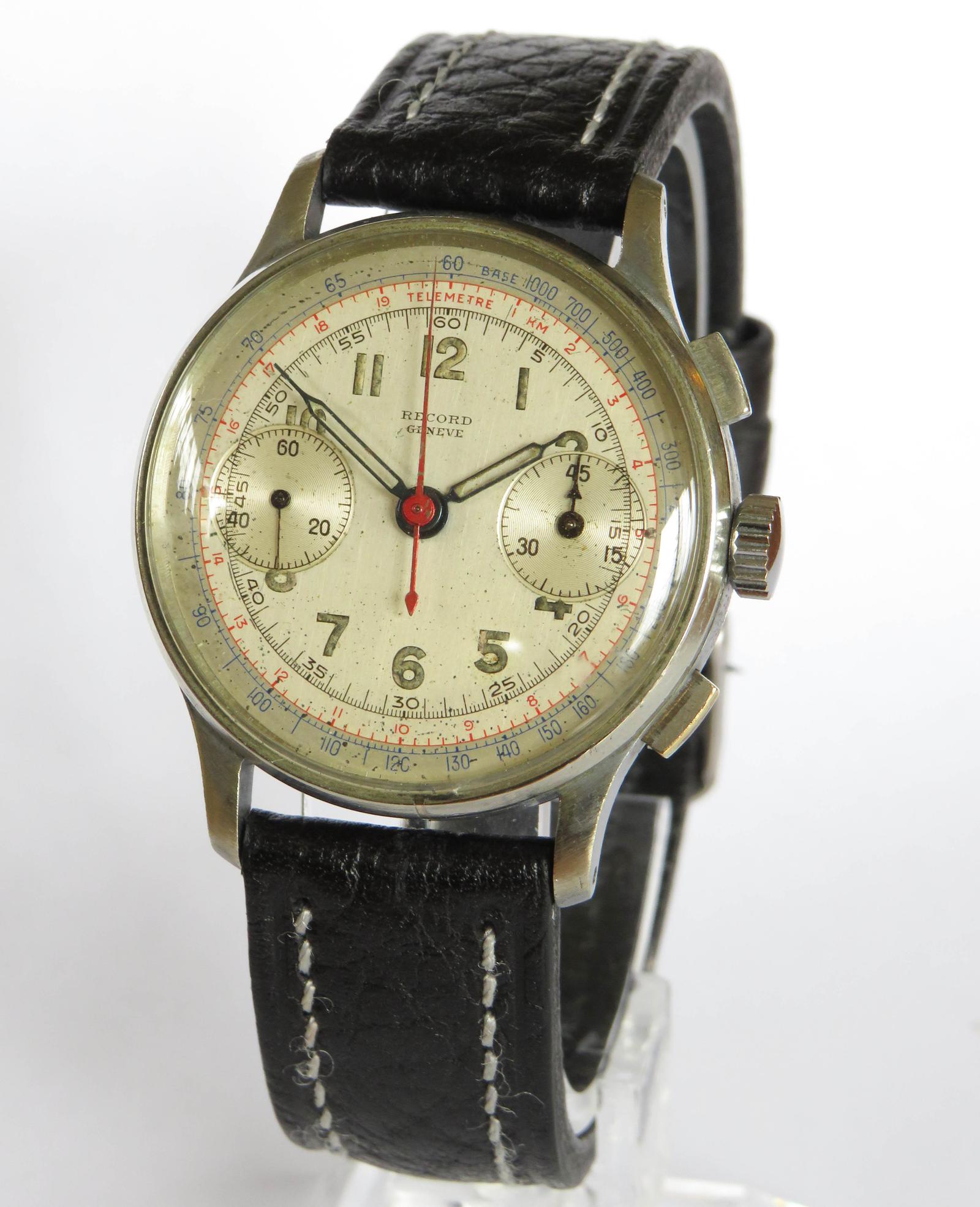 Gents 1940s Record Chronograph Wrist Watch (1 of 5) Gents 1940s Record Chronograph Wrist Watch (1 of 5)