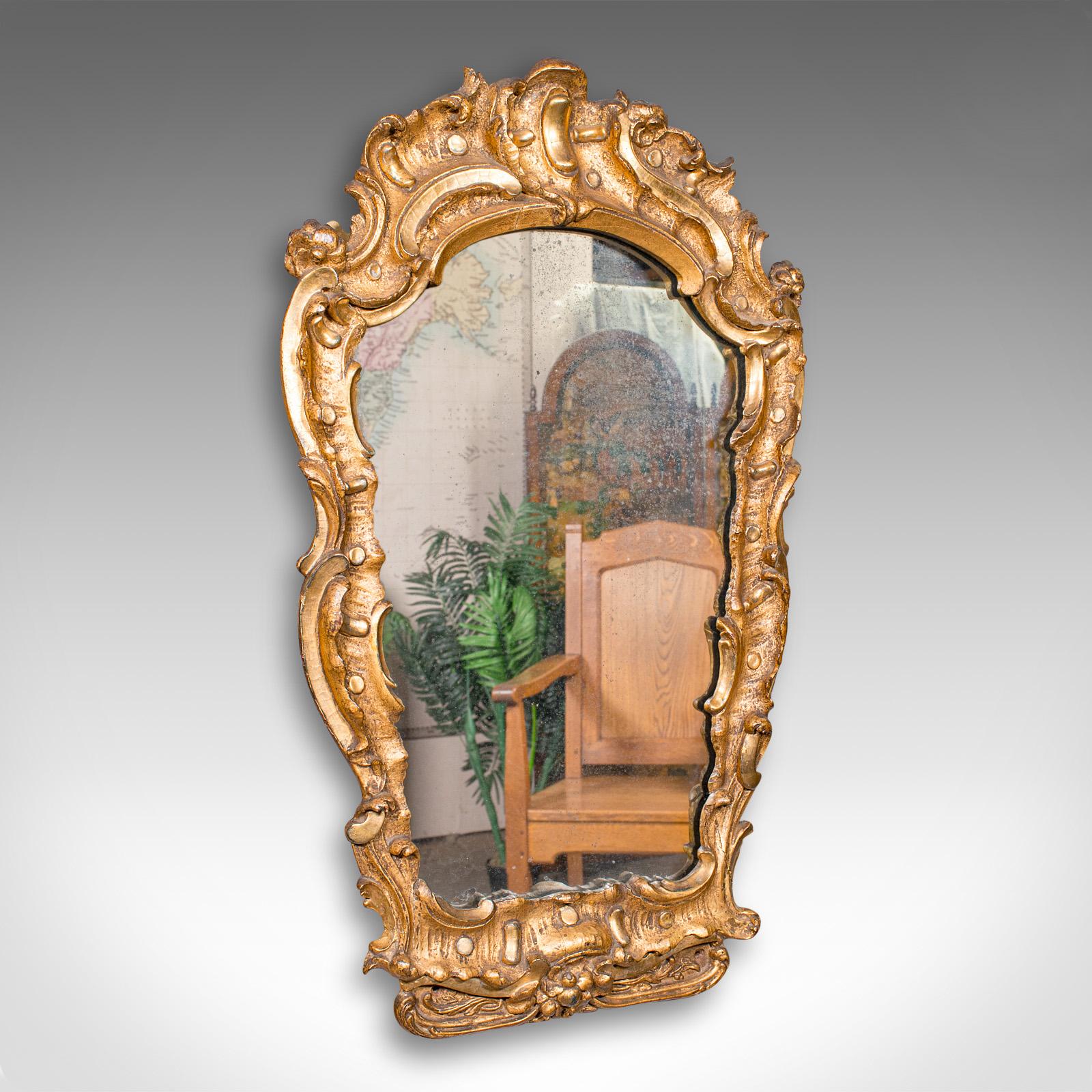 Antique Hall Mirror, French, Gilt Gesso, Ornate, Baroque Taste c.1850 (1 of 9)