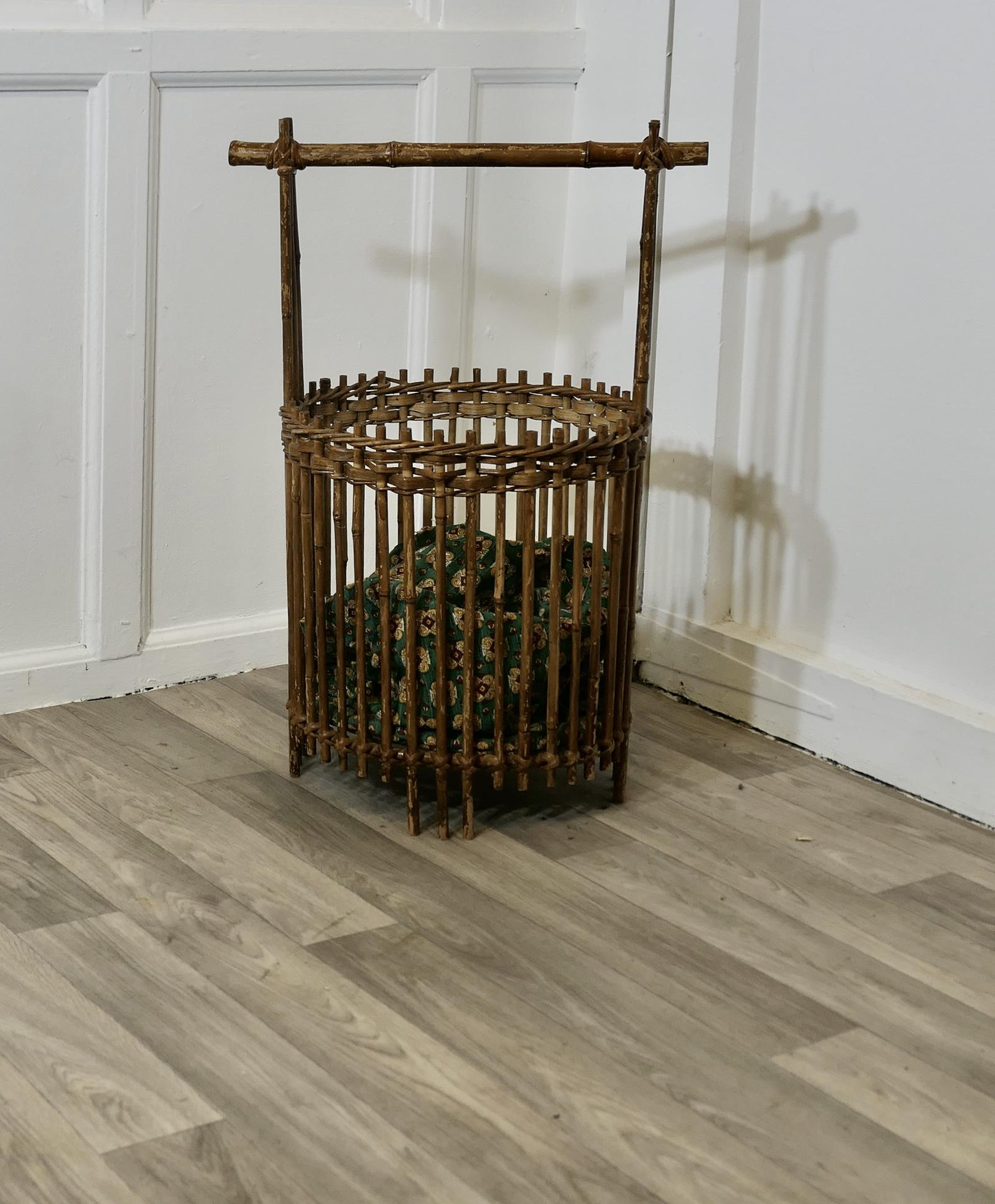 Bamboo Craft Basket, Knitting, Crochet, Patchwork (1 of 8)