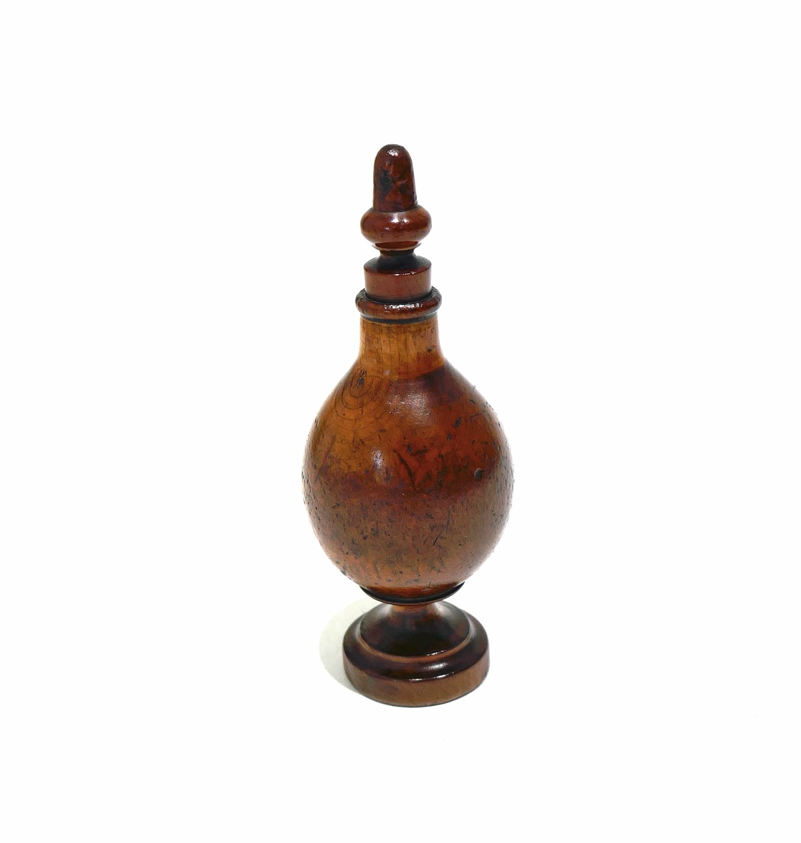 Antique Early Treen Turned 19thc Fruitwood Glove Powder Flask. English (1 of 5) Antique Early Treen Turned 19thc Fruitwood Glove Powder Flask. English (1 of 5)