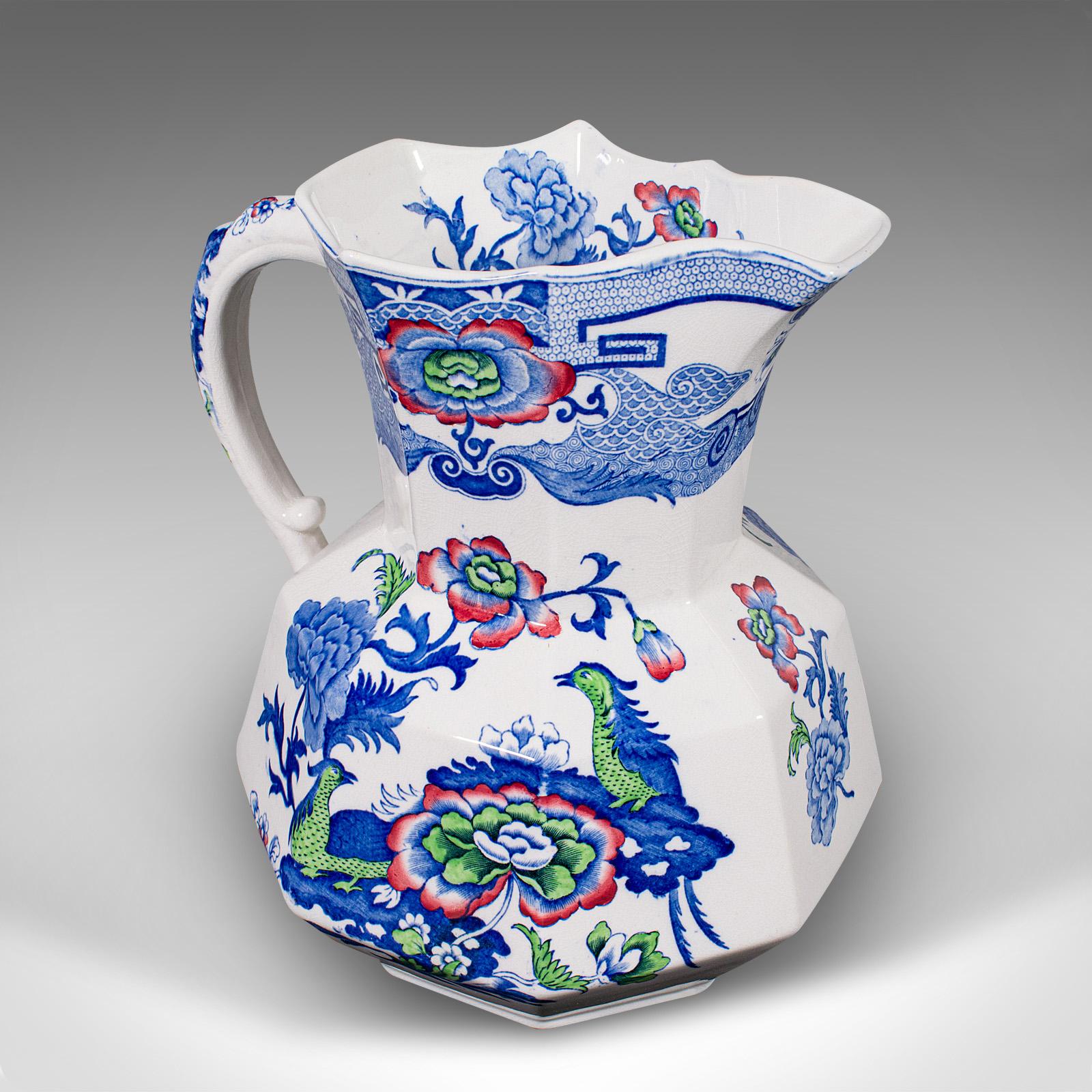 Large Antique Custard Pouring Jug, English, Ceramic Dessert Server, Victorian (1 of 12)