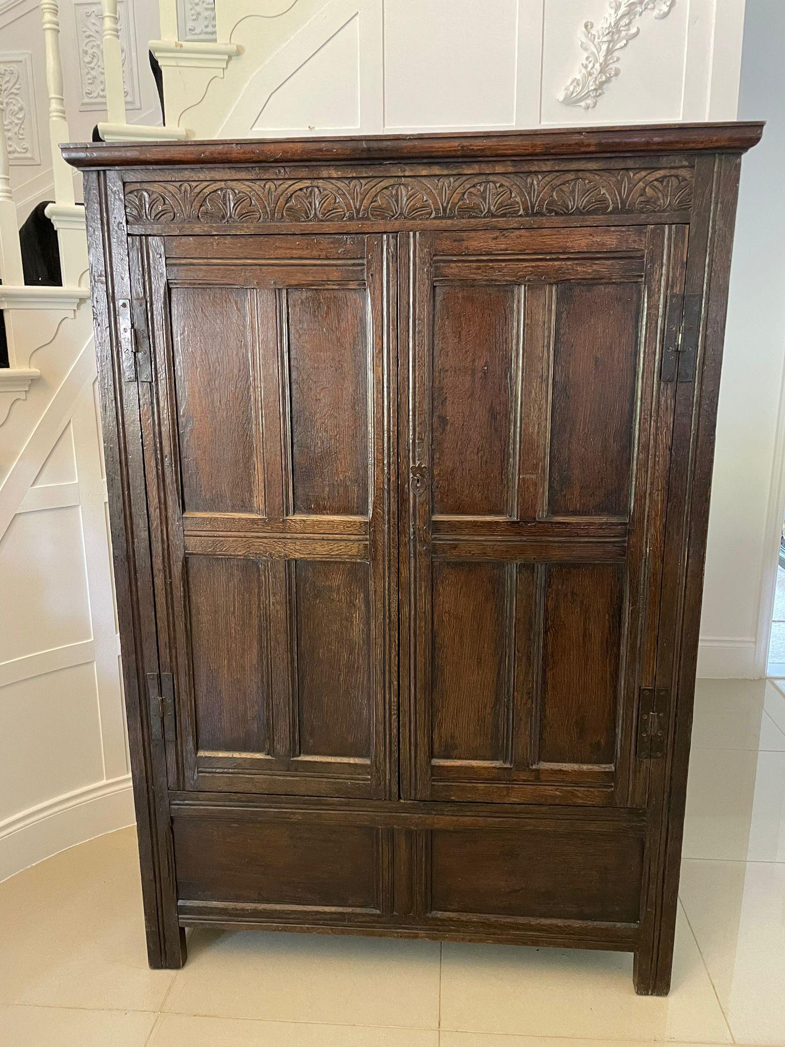 17th Century Antique Oak Wardrobe / Hall Cupboard (1 of 13) 17th Century Antique Oak Wardrobe / Hall Cupboard (1 of 13)