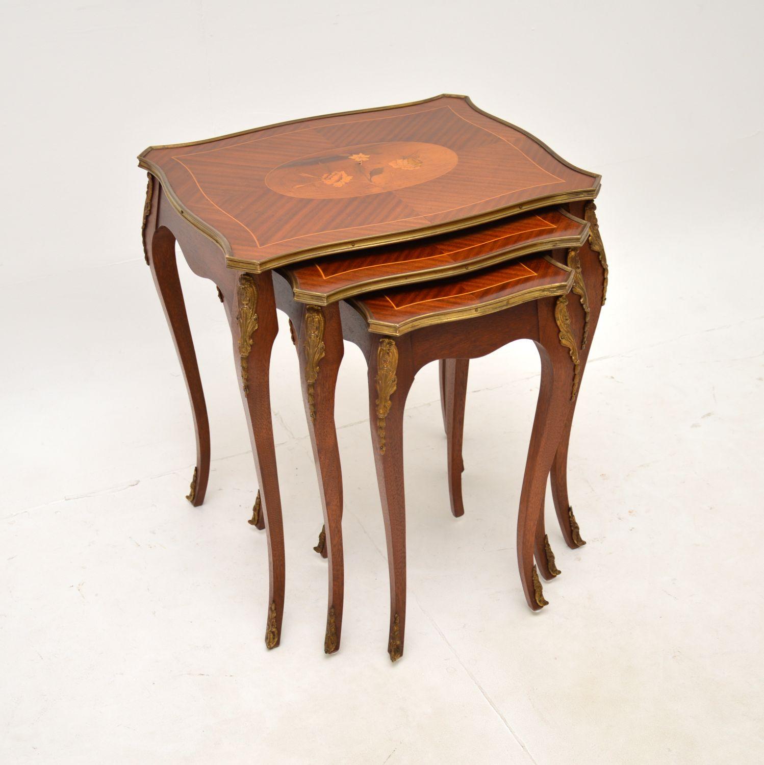 French Inlaid Marquetry Nest of Tables (1 of 10) French Inlaid Marquetry Nest of Tables (1 of 10)