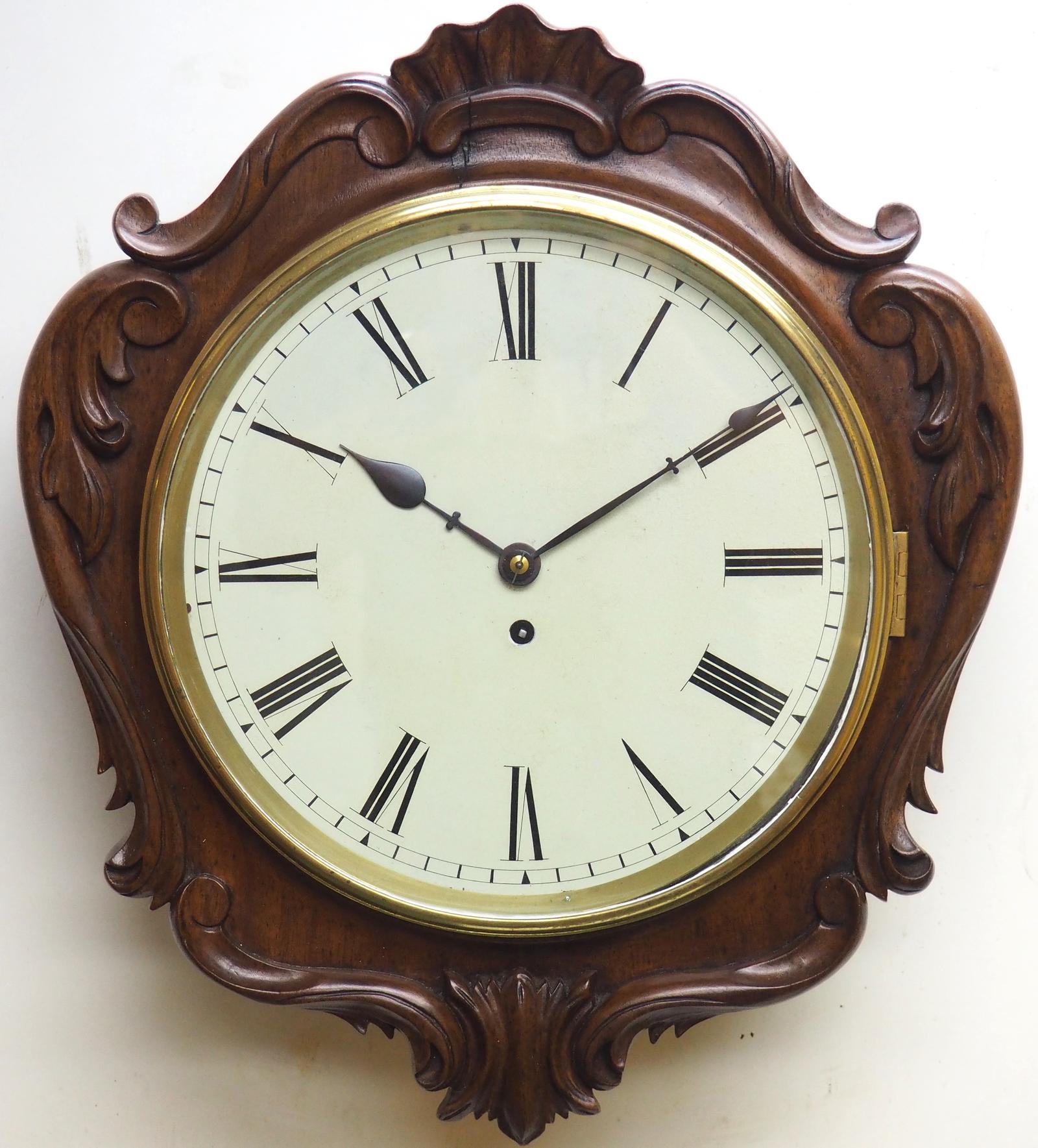Rare Antique Carved Wall Clock 8 Day English Single Fusee Movement (1 of 15) Rare Antique Carved Wall Clock 8 Day English Single Fusee Movement (1 of 15)
