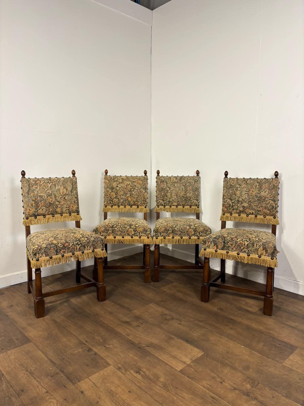 Set of Four Vintage Oak Upholstered Dining Chairs (1 of 12) Set of Four Vintage Oak Upholstered Dining Chairs (1 of 12)