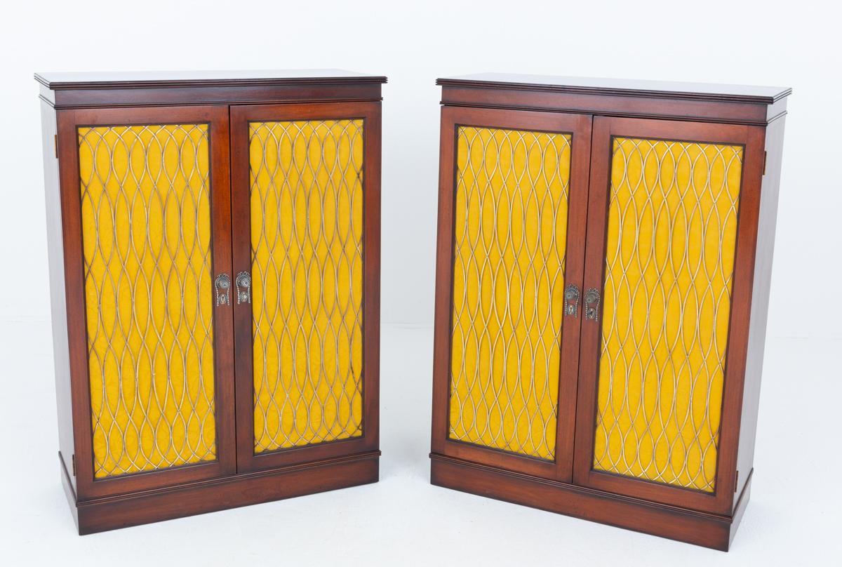 Pair of Regency Revival Mahogany Side Cabinets (1 of 11)