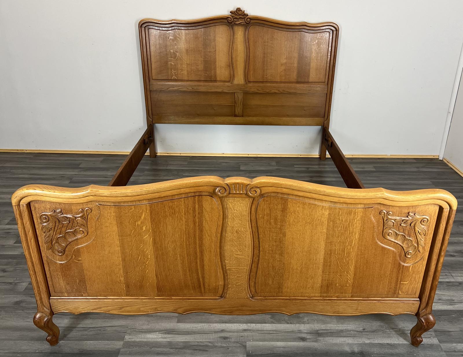 Bed Vintage French Style Oak Double Bed Frame Carved Headboard (1 of 10) Bed Vintage French Style Oak Double Bed Frame Carved Headboard (1 of 10)