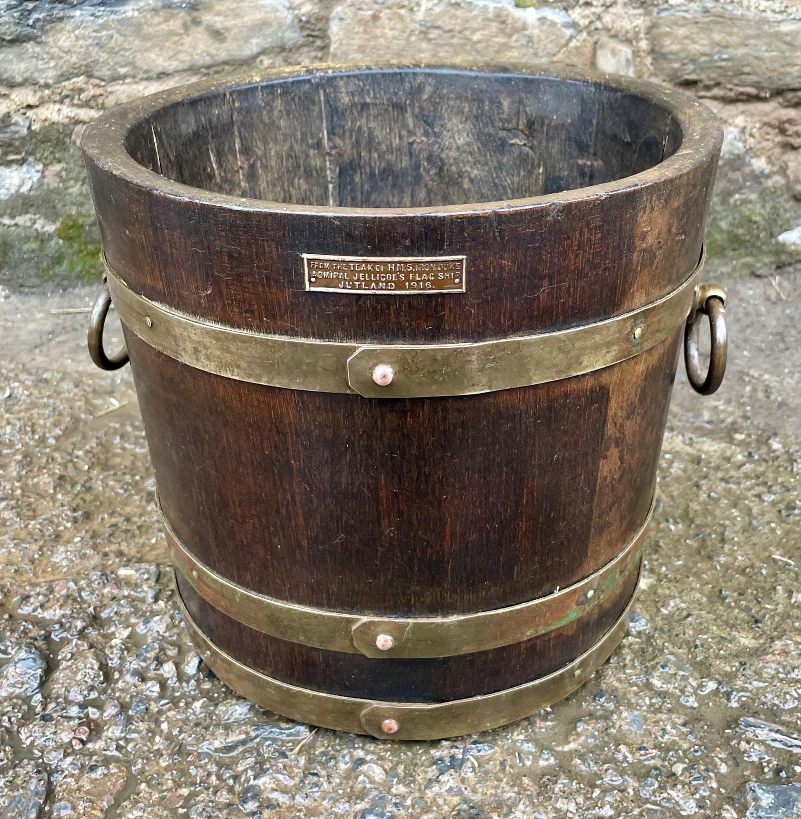 Antique Coopered Planter Made from the Teak of HMS Iron Duke (1 of 13) Antique Coopered Planter Made from the Teak of HMS Iron Duke (1 of 13)