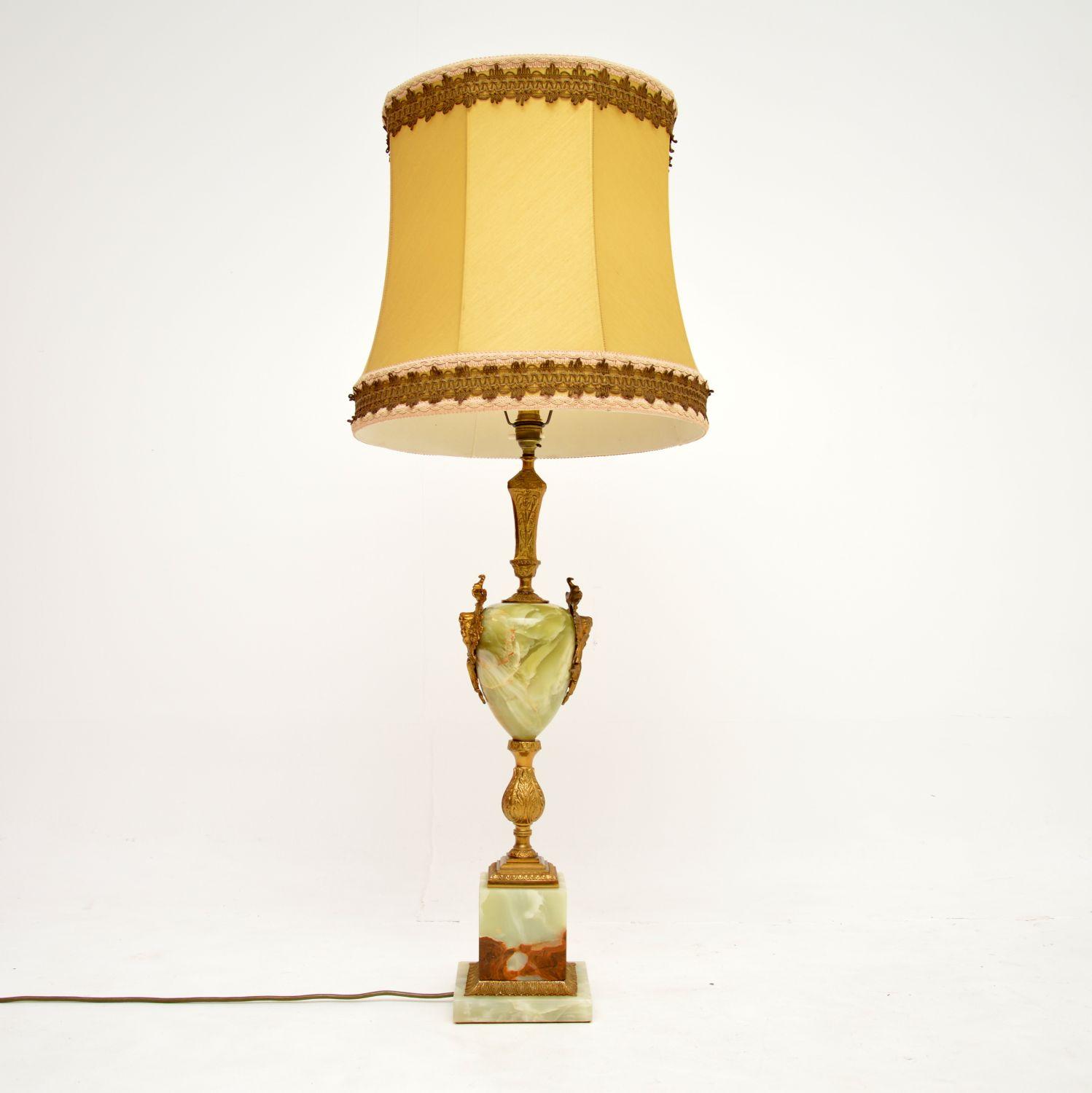 Large French Onyx & Gilt Metal Table Lamp (1 of 8)
