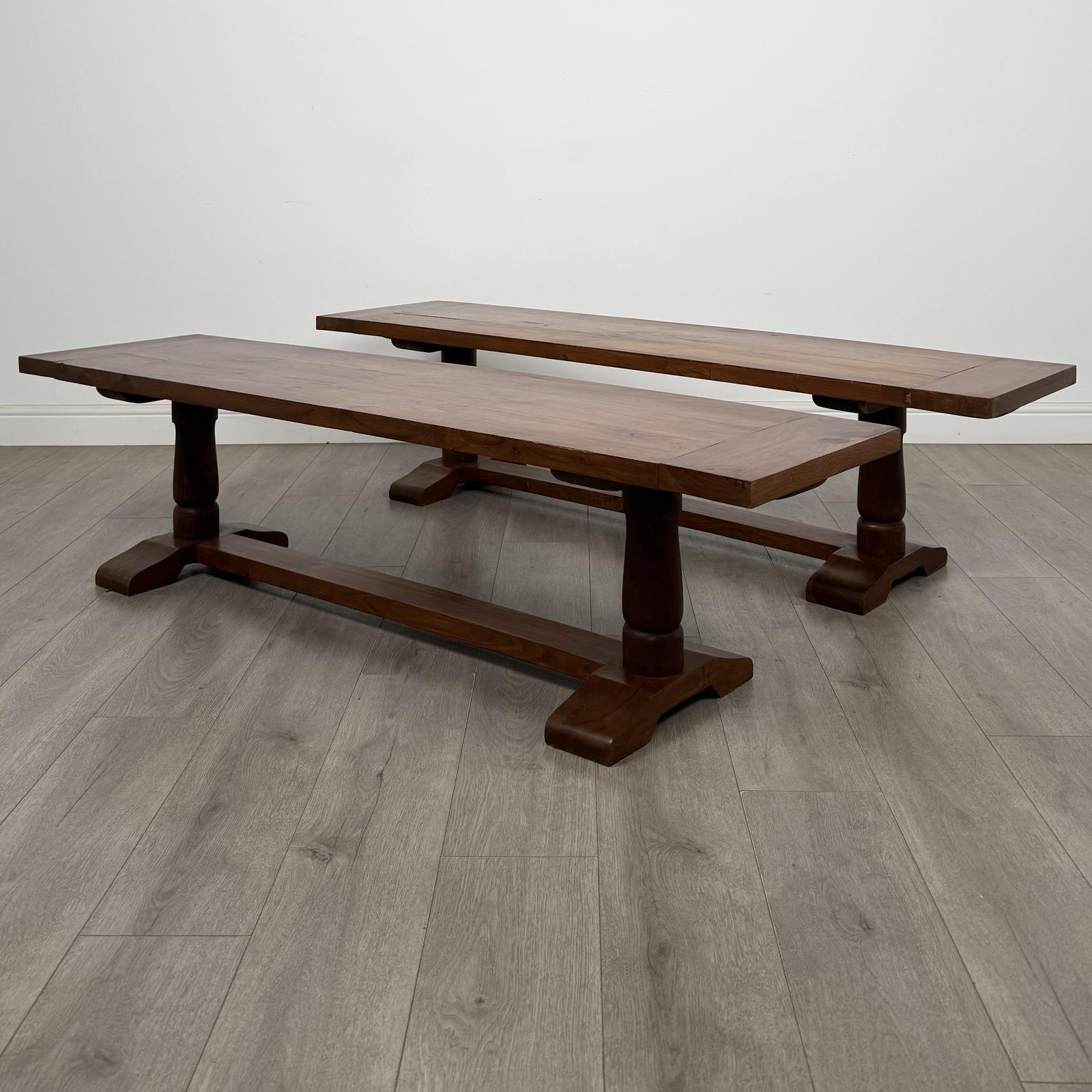 Antique 20th Century Good Quality Pair of Hardwood Benches (1 of 10) Antique 20th Century Good Quality Pair of Hardwood Benches (1 of 10)