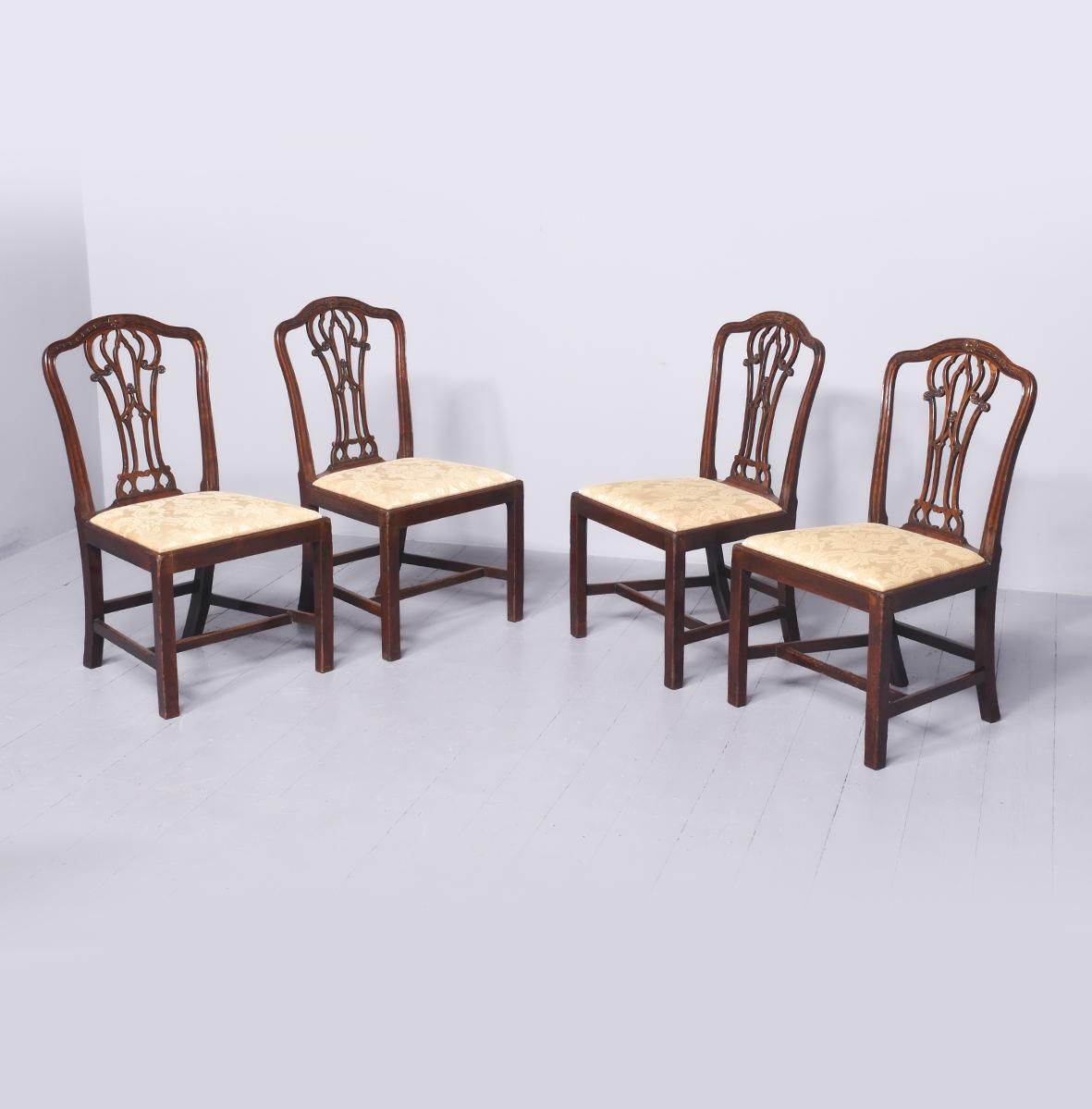 Exceptional Quality Set of Four Georgian Mahogany Side Chairs (1 of 6)