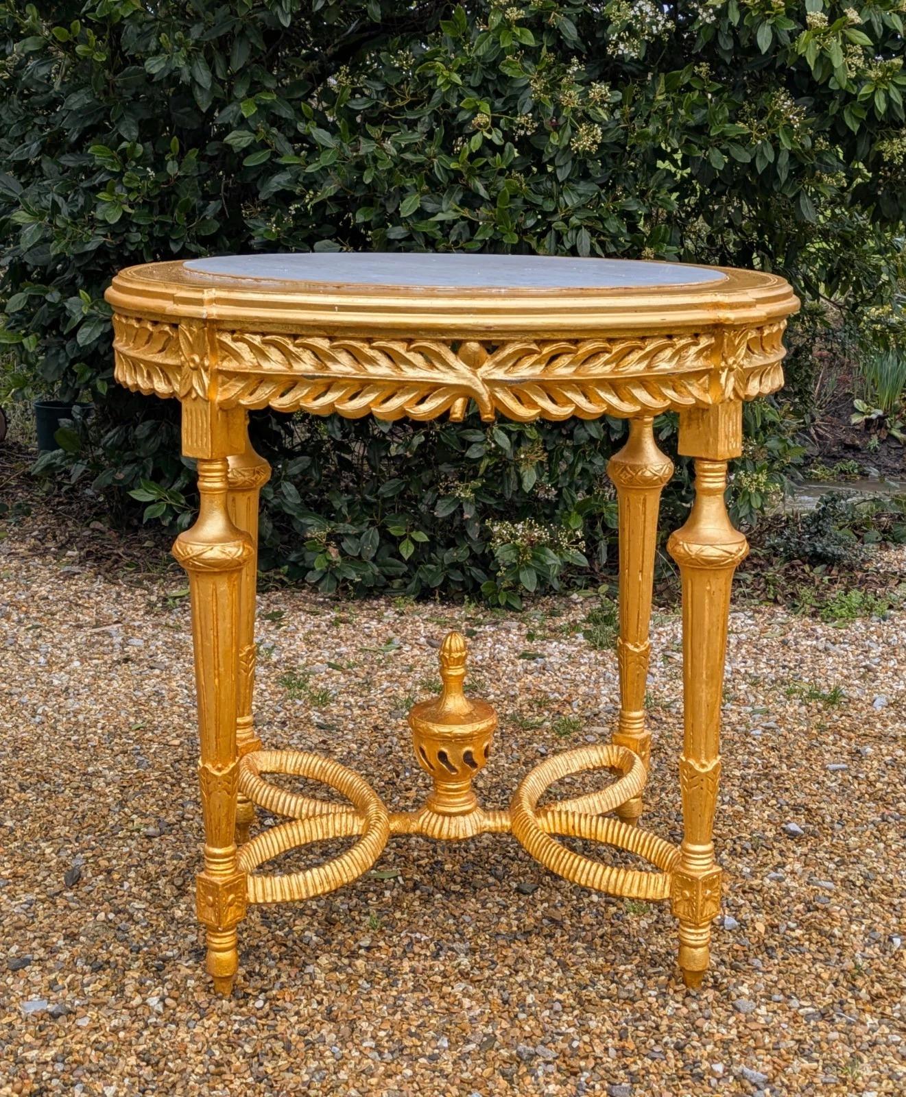 Impressive Giltwood & Marble Oval Table (1 of 8) Impressive Giltwood & Marble Oval Table (1 of 8)