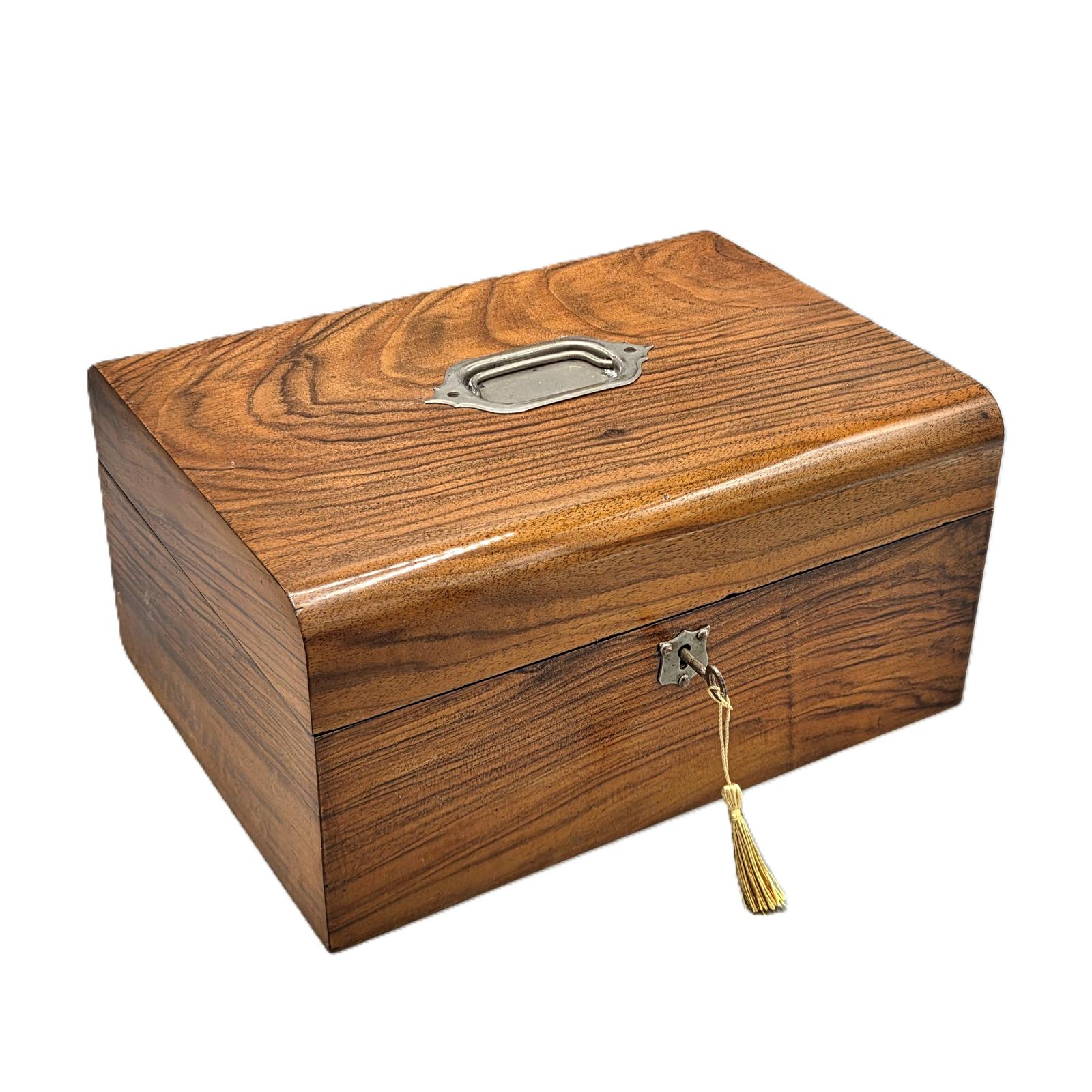 Edwardian Dome Topped Walnut Jewellery Box (1 of 8)