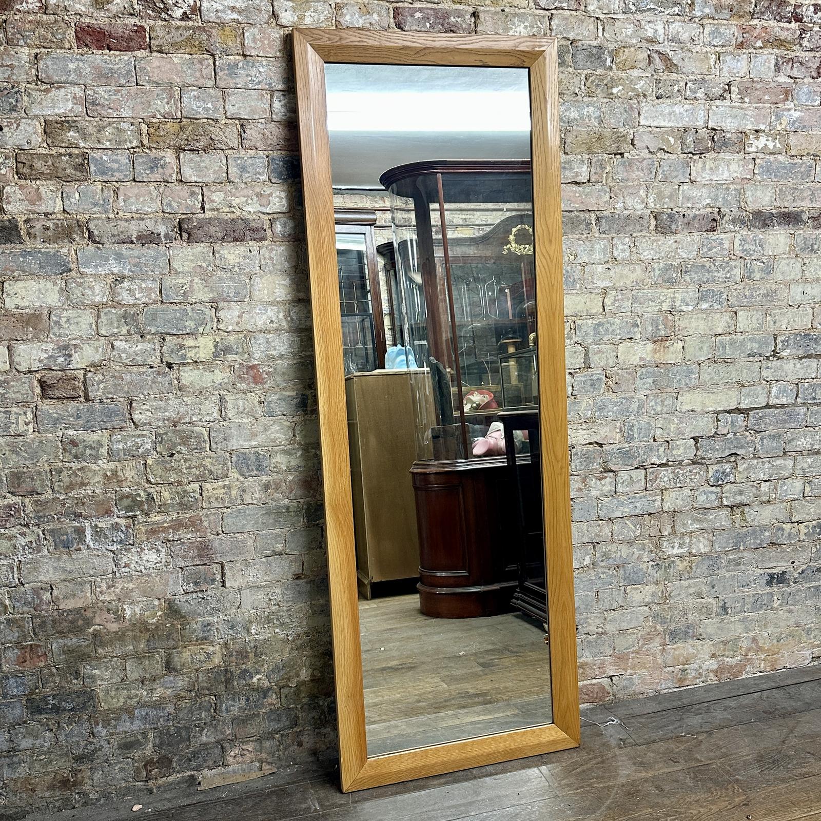 1960s Oak Framed Shop Mirror (1 of 4)