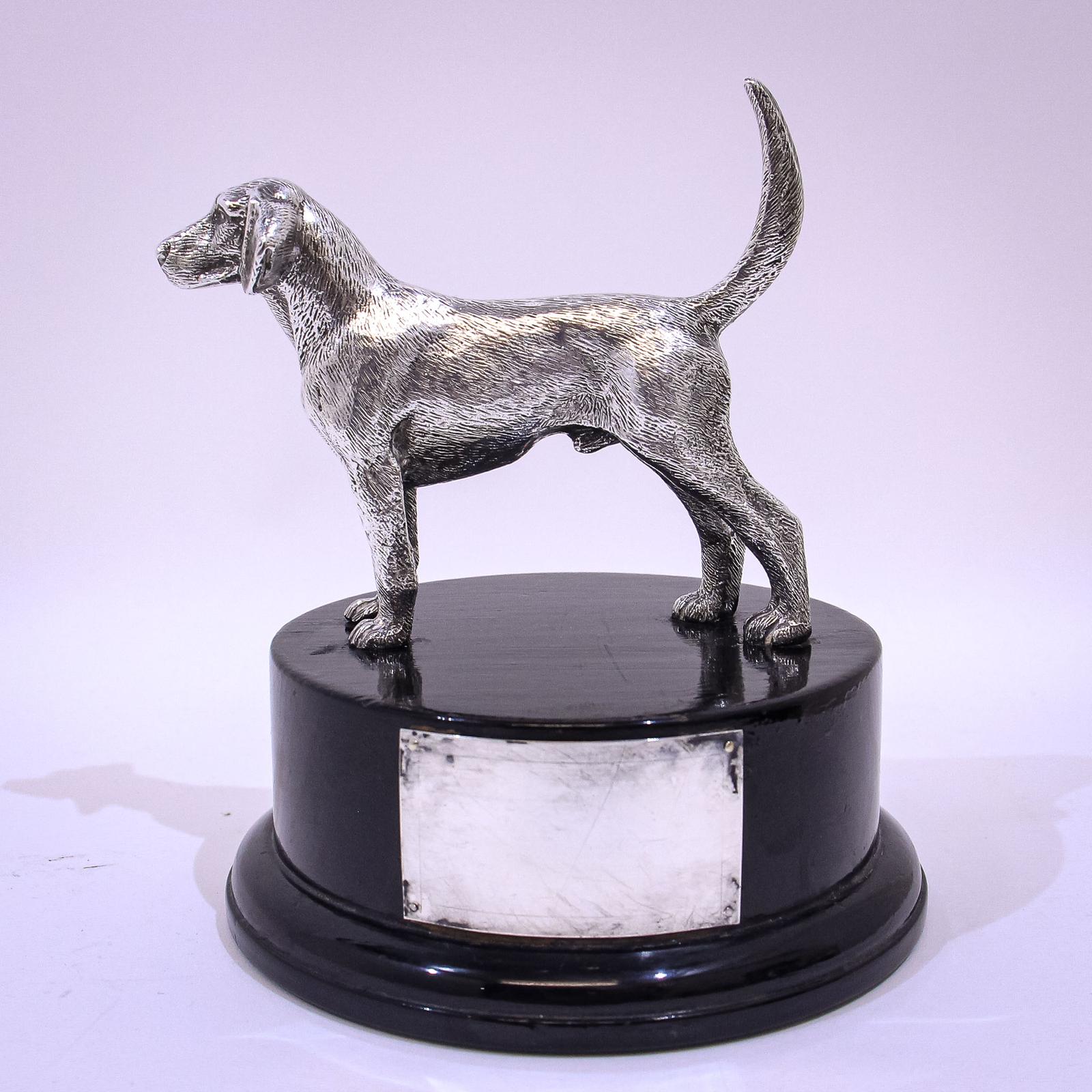 Silver Sculpture of a Dog by A.E. Jones (1 of 8)