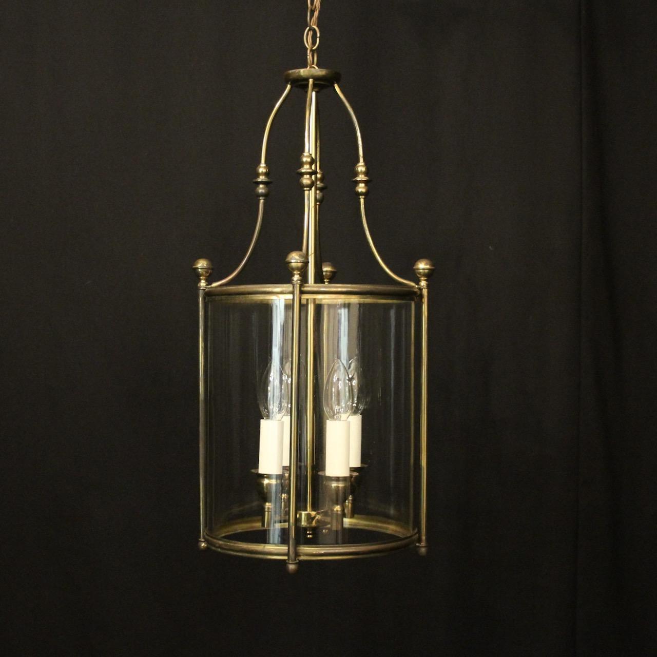English Convex Gilded Four Light Hall Lantern (1 of 10)
