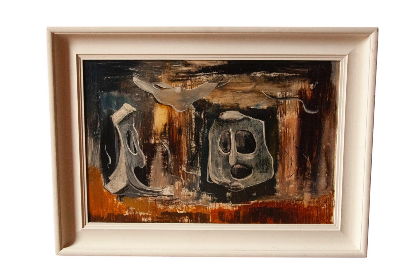 Modern British School, Still Life, Henry Moore Sculpture, Oil on Board (1 of 2) Modern British School, Still Life, Henry Moore Sculpture, Oil on Board (1 of 2)