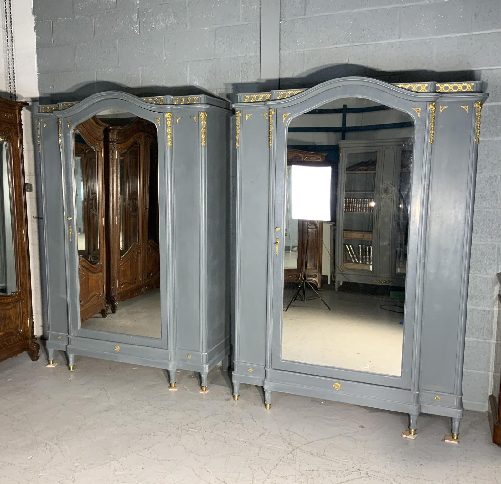 Pair oF French Painted Armoires (1 of 7) Pair oF French Painted Armoires (1 of 7)