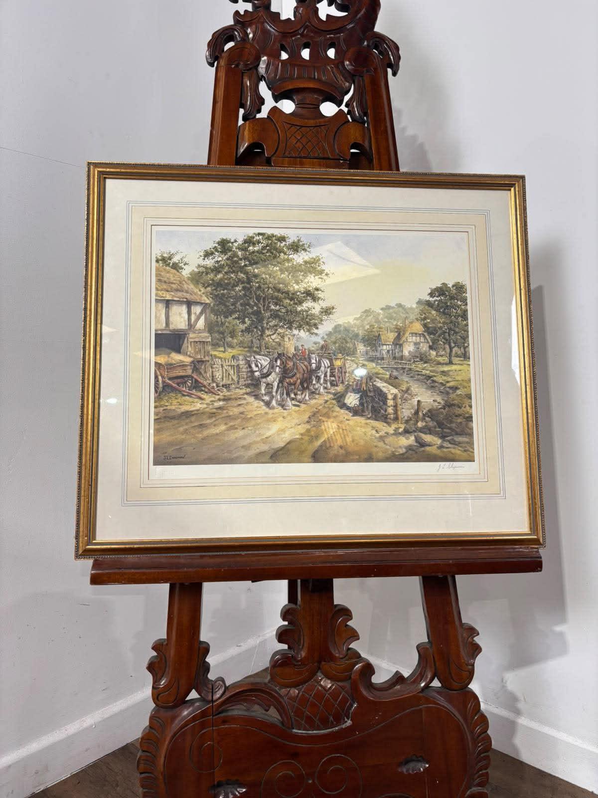 J.L. Chapman Framed Country Village Print - Horse & Cart Scene (1 of 11) J.L. Chapman Framed Country Village Print - Horse & Cart Scene (1 of 11)