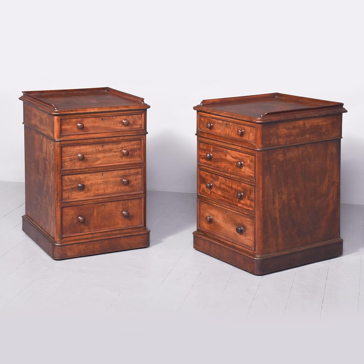 Superb Pair of Mid-Victorian Small Mahogany Chests/Lockers in Flame Spanish Mahogany (1 of 9) Superb Pair of Mid-Victorian Small Mahogany Chests/Lockers in Flame Spanish Mahogany (1 of 9)