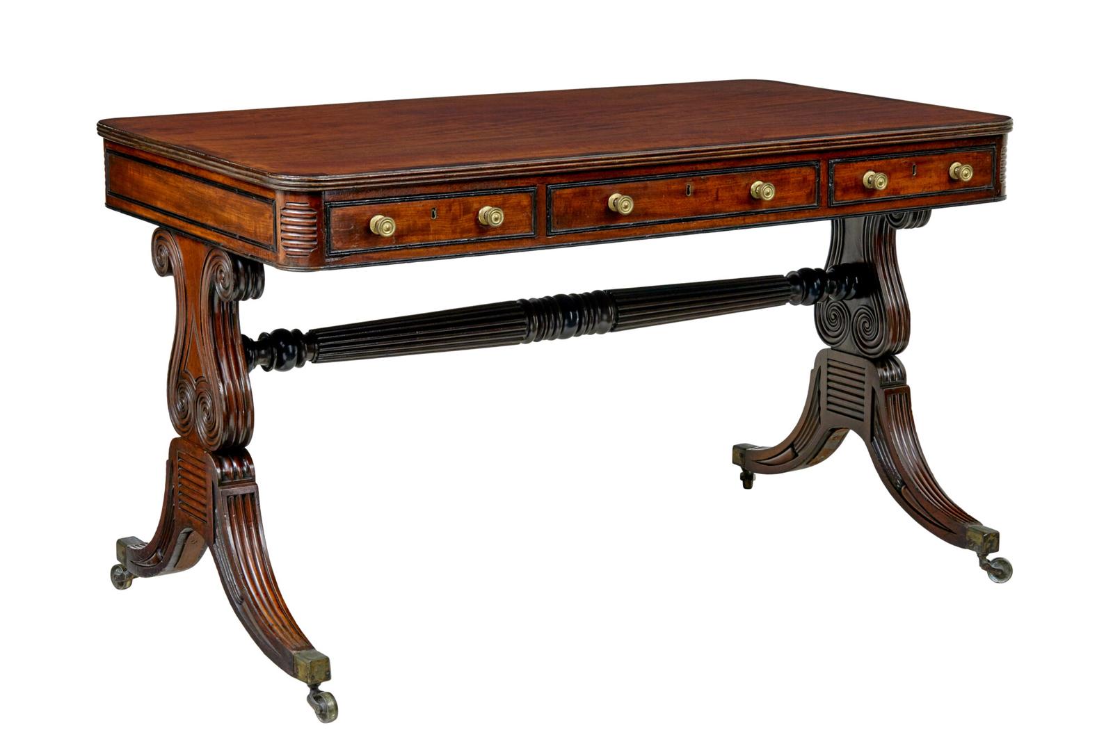 19th Century William Iv Mahogany Library Desk (1 of 11)