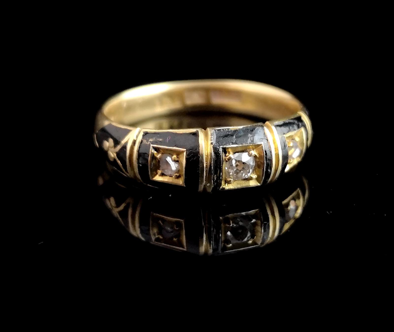 Antique Diamond Mourning Ring, 18ct Gold (1 of 9) Antique Diamond Mourning Ring, 18ct Gold (1 of 9)