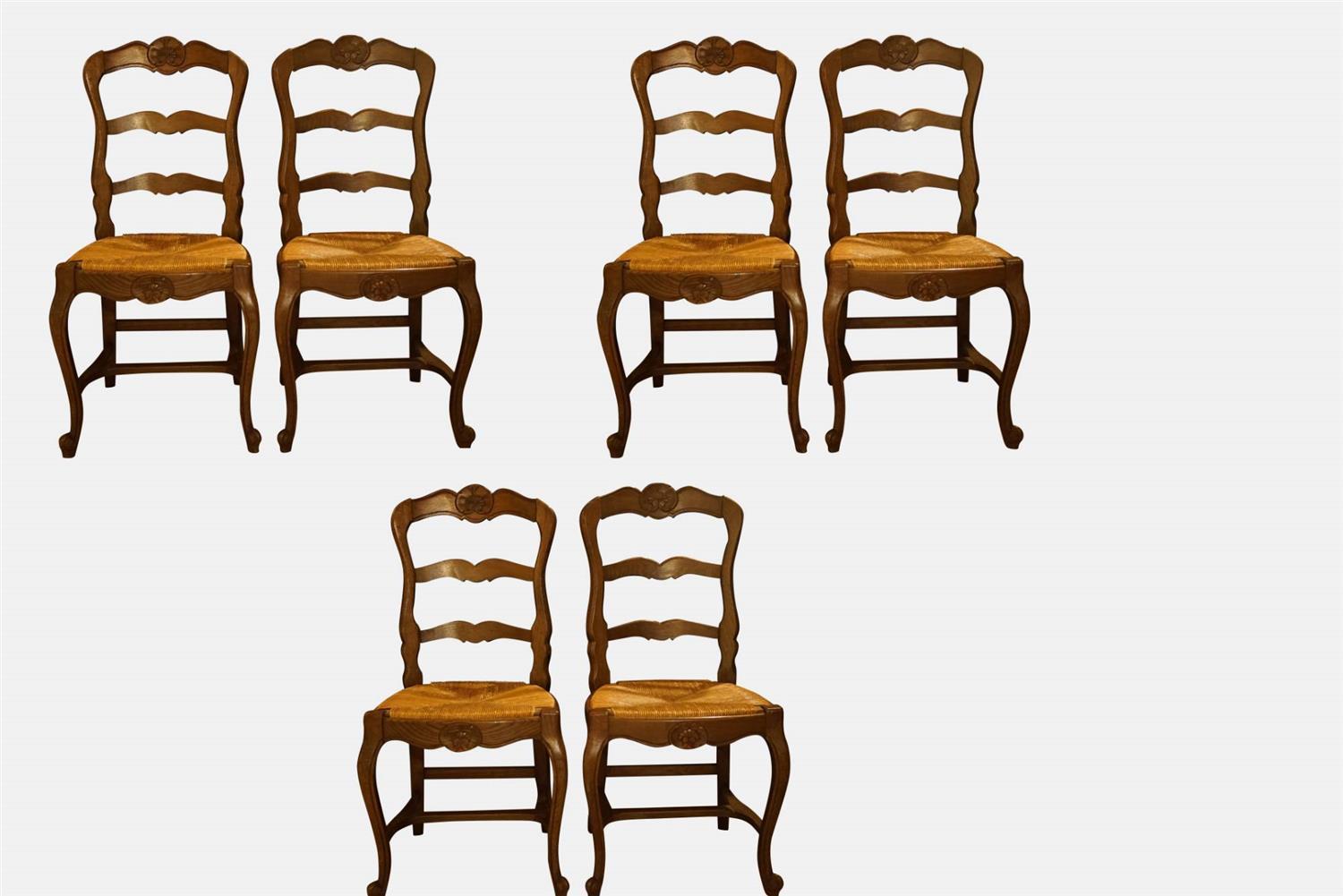 Set of 6 Rush Seat Chairs (1 of 1) Set of 6 Rush Seat Chairs (1 of 1)