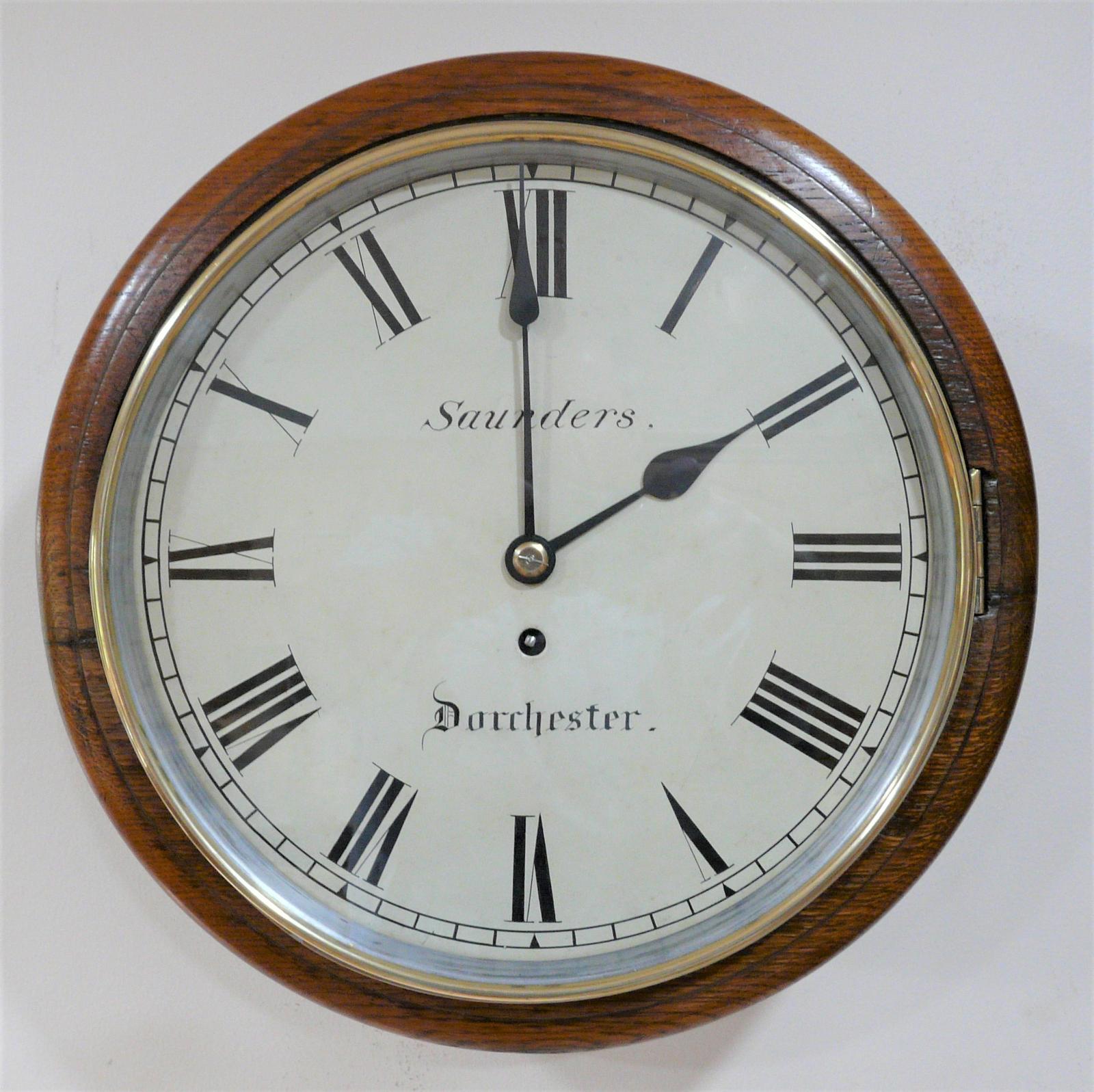 Lovely 12” English Fusee Dial Timepiece by Thomas Saunders 1855 (1 of 4) Lovely 12” English Fusee Dial Timepiece by Thomas Saunders 1855 (1 of 4)