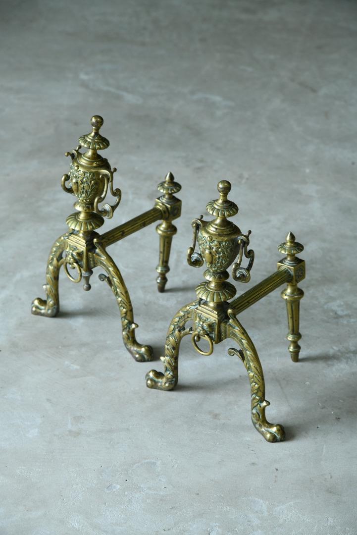 Pair of Brass Fire Dogs (1 of 12) Pair of Brass Fire Dogs (1 of 12)
