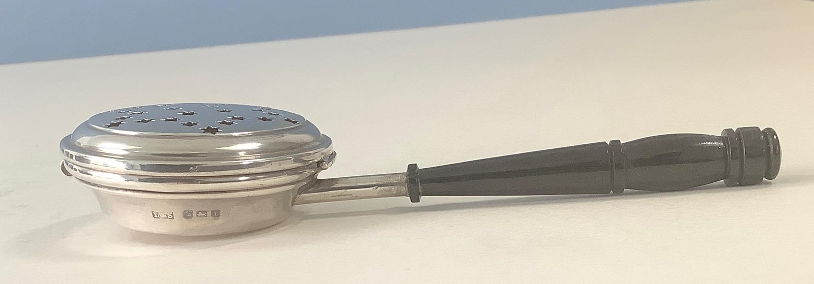 Antique Silver Novelty Miniature Warming Pan (1 of 5)