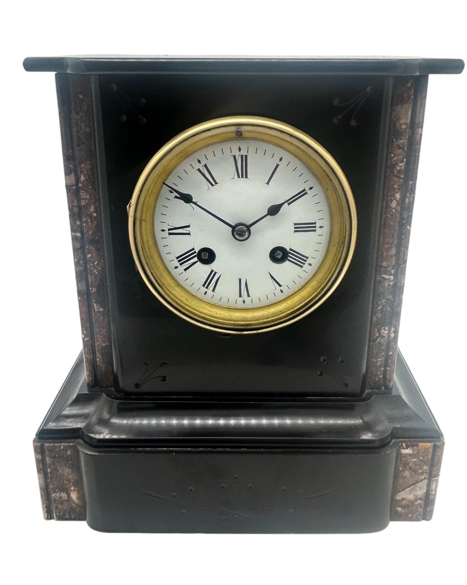 Fabulous Edwardian Marble & Slate 8 Day Bell Striking Mantle Clock (1 of 6)