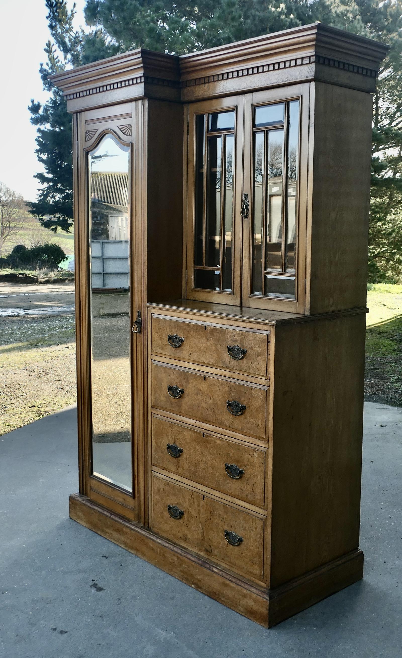 A Charming Single Wardrobe Compactum in Ash and Bur Walnut (1 of 9)