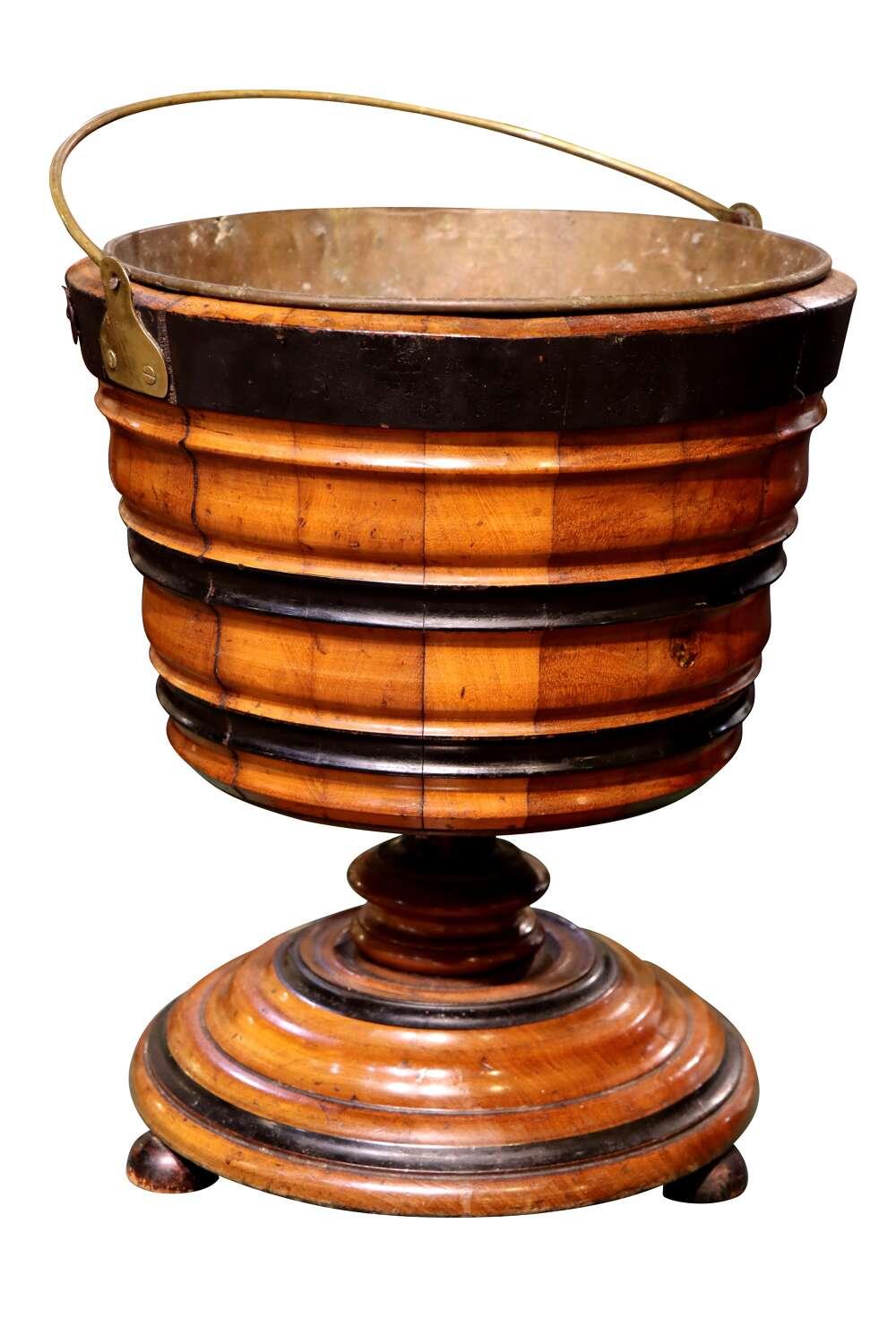 19thc Dutch Ebony and Walnut Bucket (1 of 2)